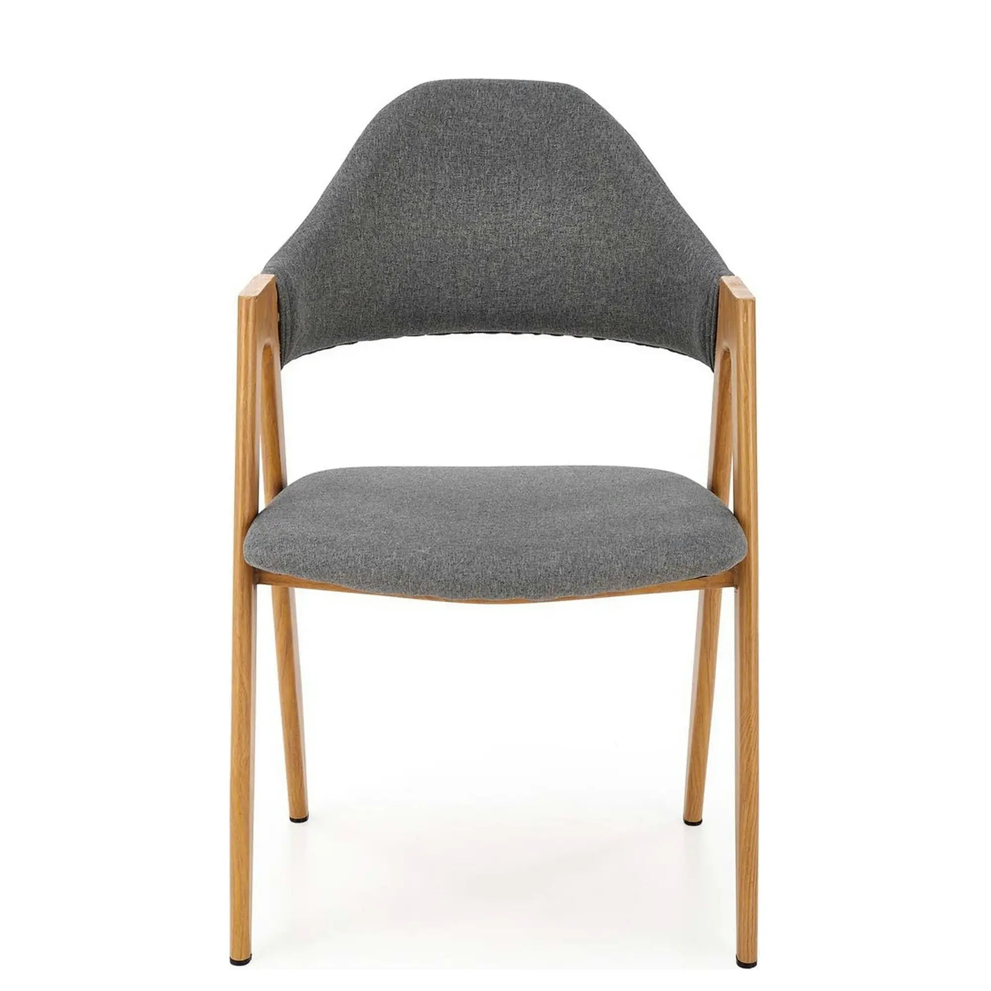 Scaun K344, gri/stejar, stofa clasica/metal, 53X51X80 CM