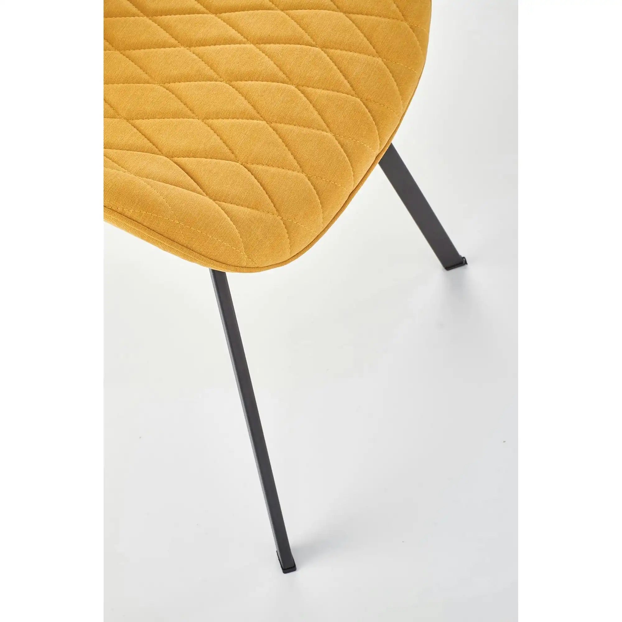 Scaun K360 galben mustar, stofa clasica/metal, 61x64x90 cm