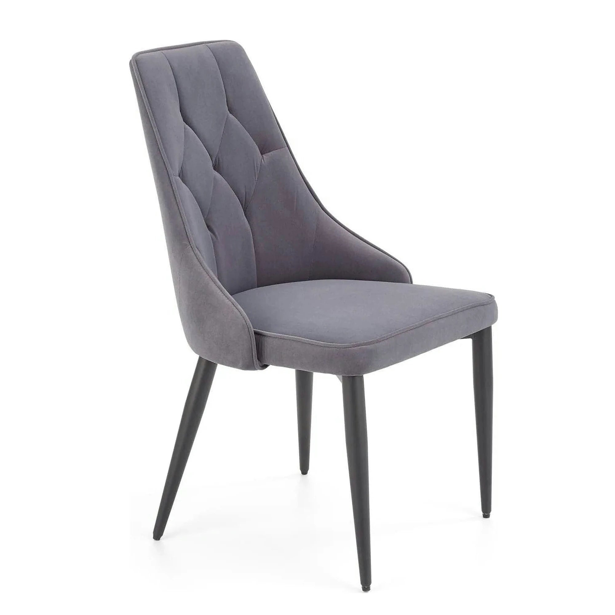 Scaun K365, gri/negru, stofa catifelata/metal, 52x57x90 cm