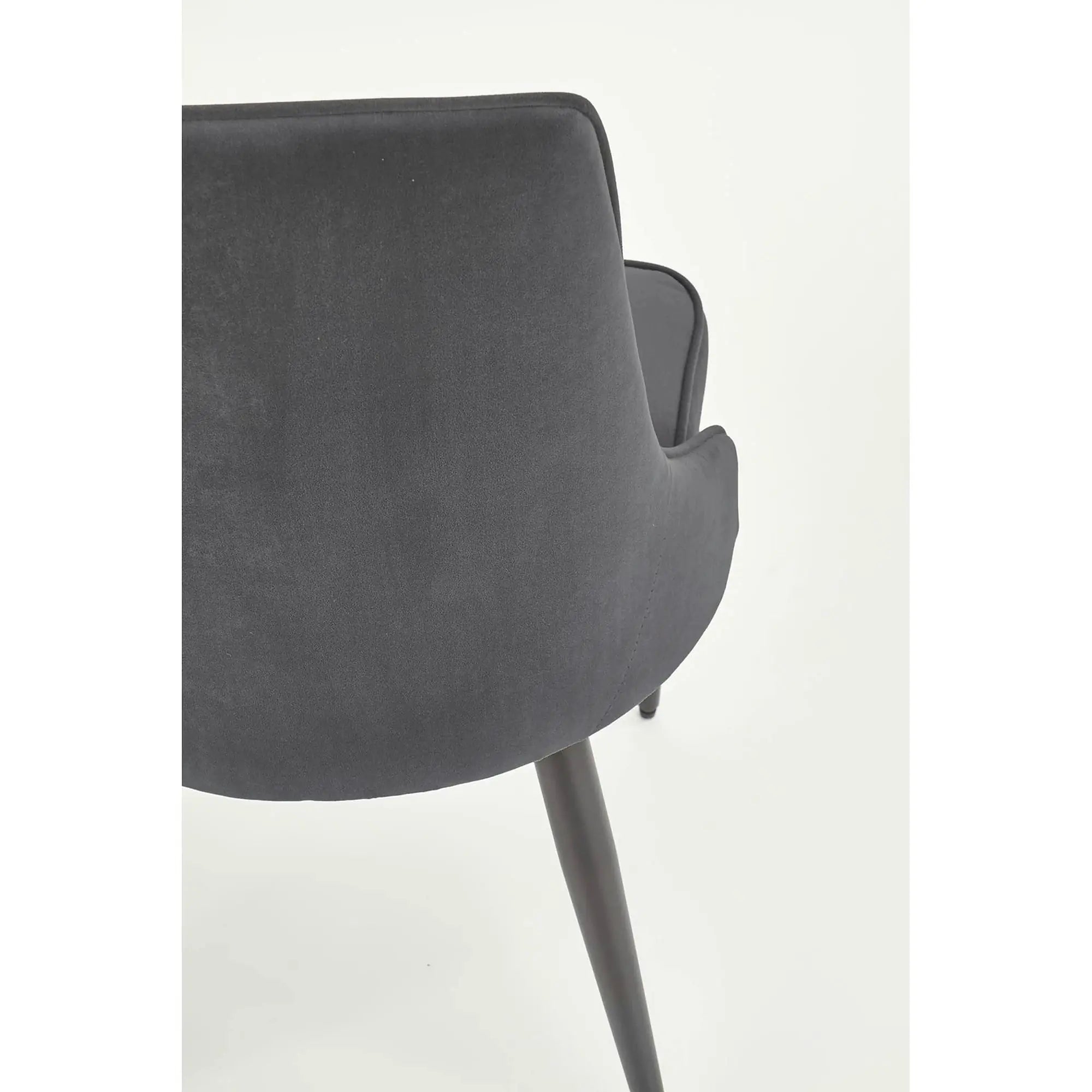 Scaun K365, gri/negru, stofa catifelata/metal, 52x57x90 cm