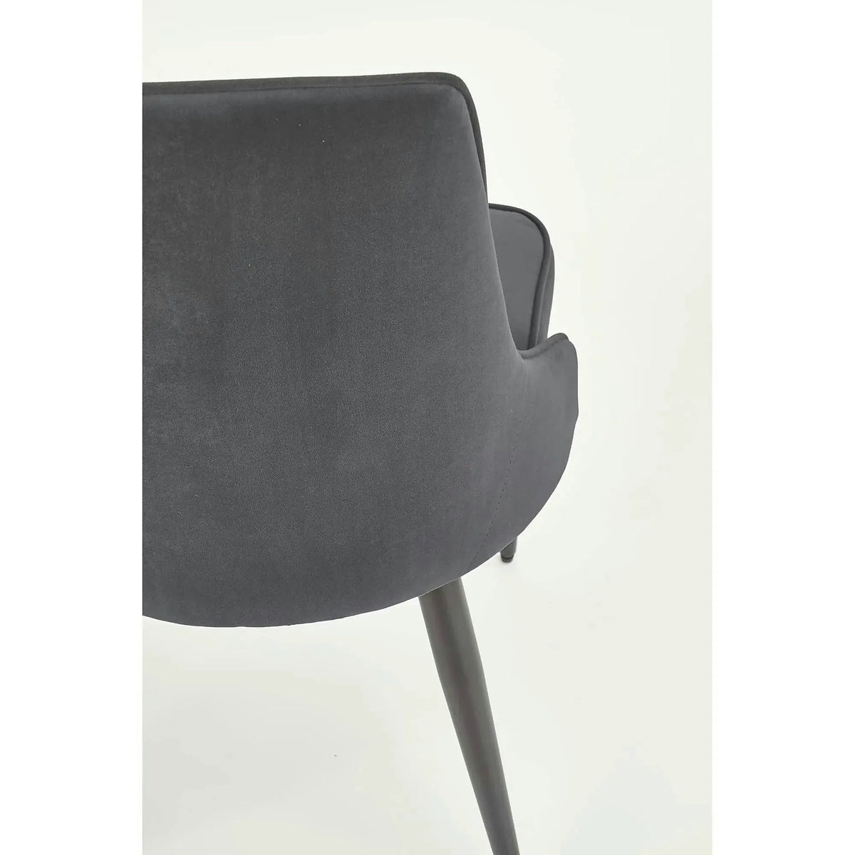 Scaun K365, gri/negru, stofa catifelata/metal, 52x57x90 cm