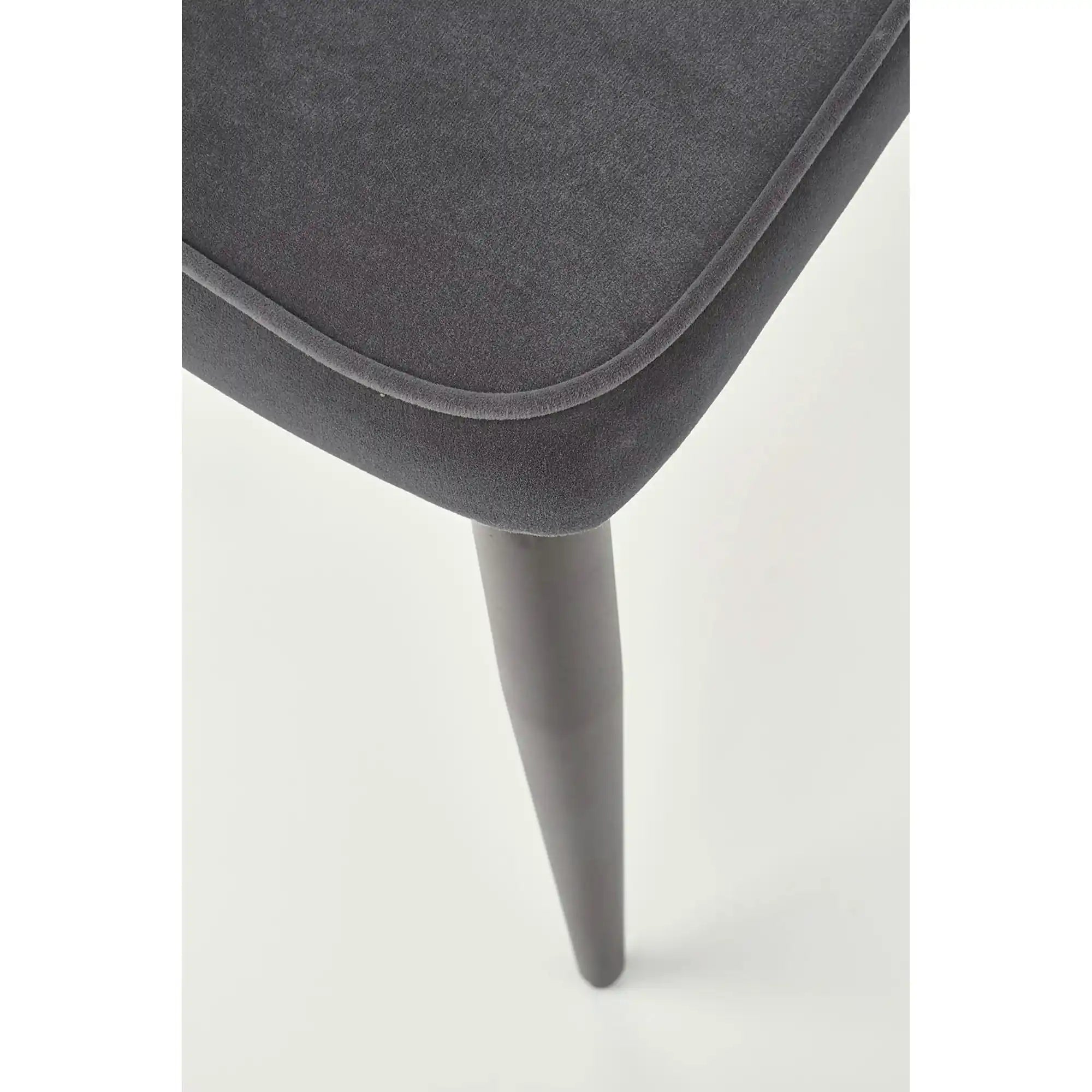 Scaun K365, gri/negru, stofa catifelata/metal, 52x57x90 cm