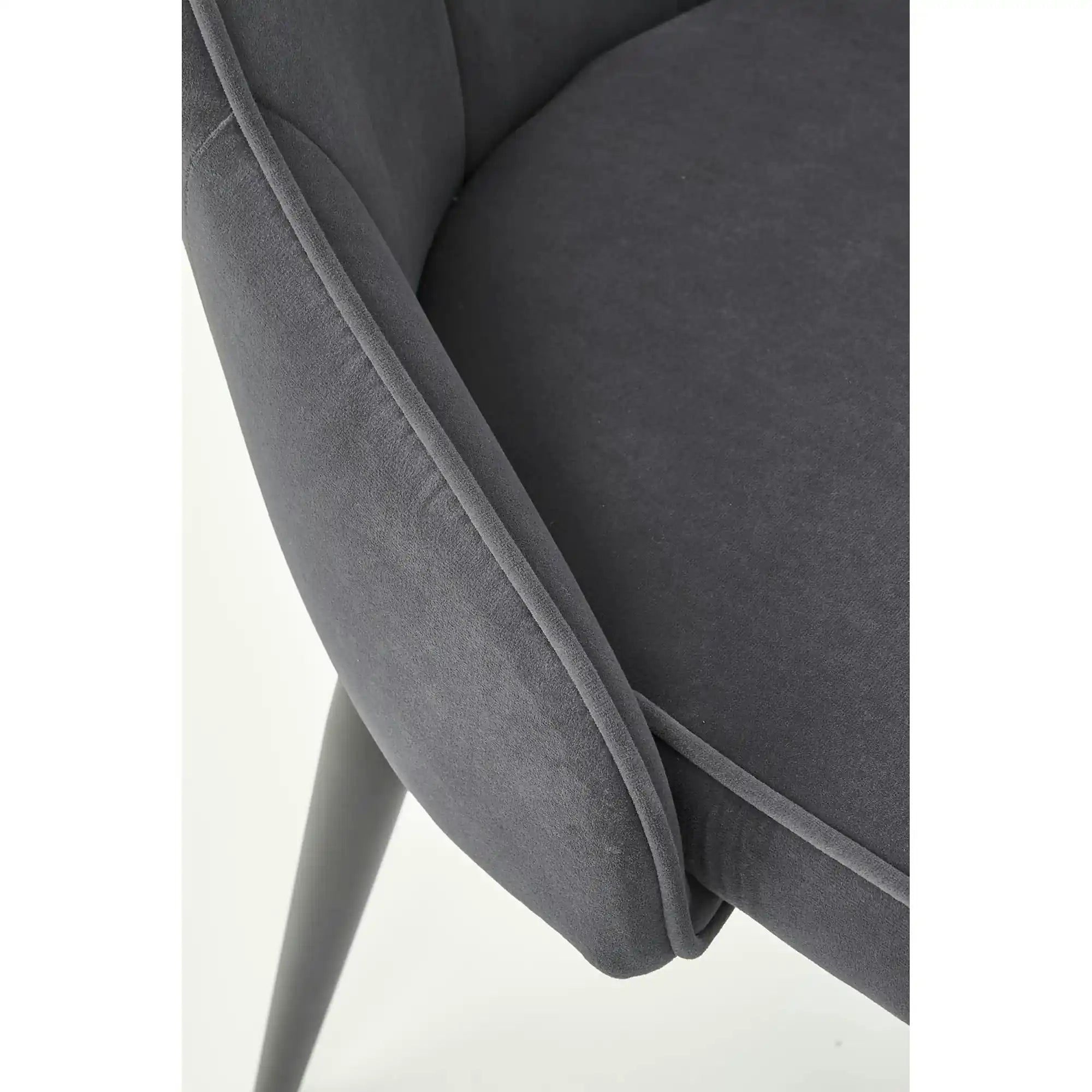 Scaun K365, gri/negru, stofa catifelata/metal, 52x57x90 cm