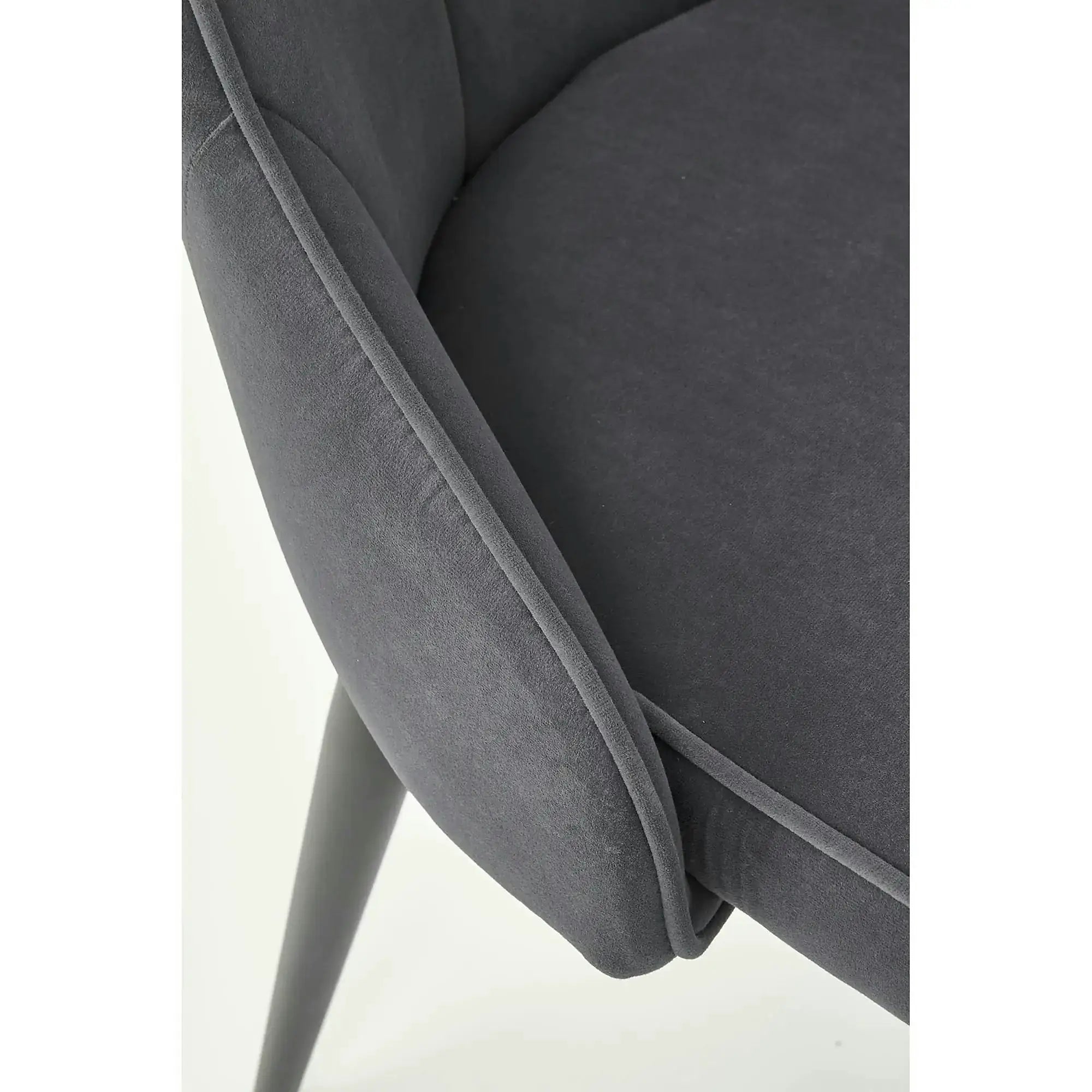 Scaun K365, gri/negru, stofa catifelata/metal, 52x57x90 cm