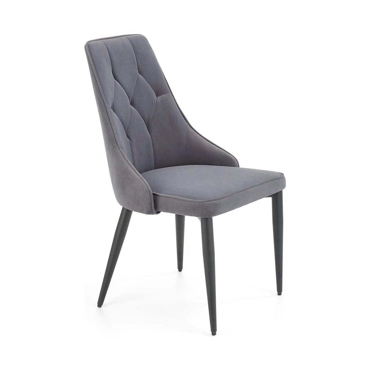 Scaun K365, gri/negru, stofa catifelata/metal, 52x57x90 cm