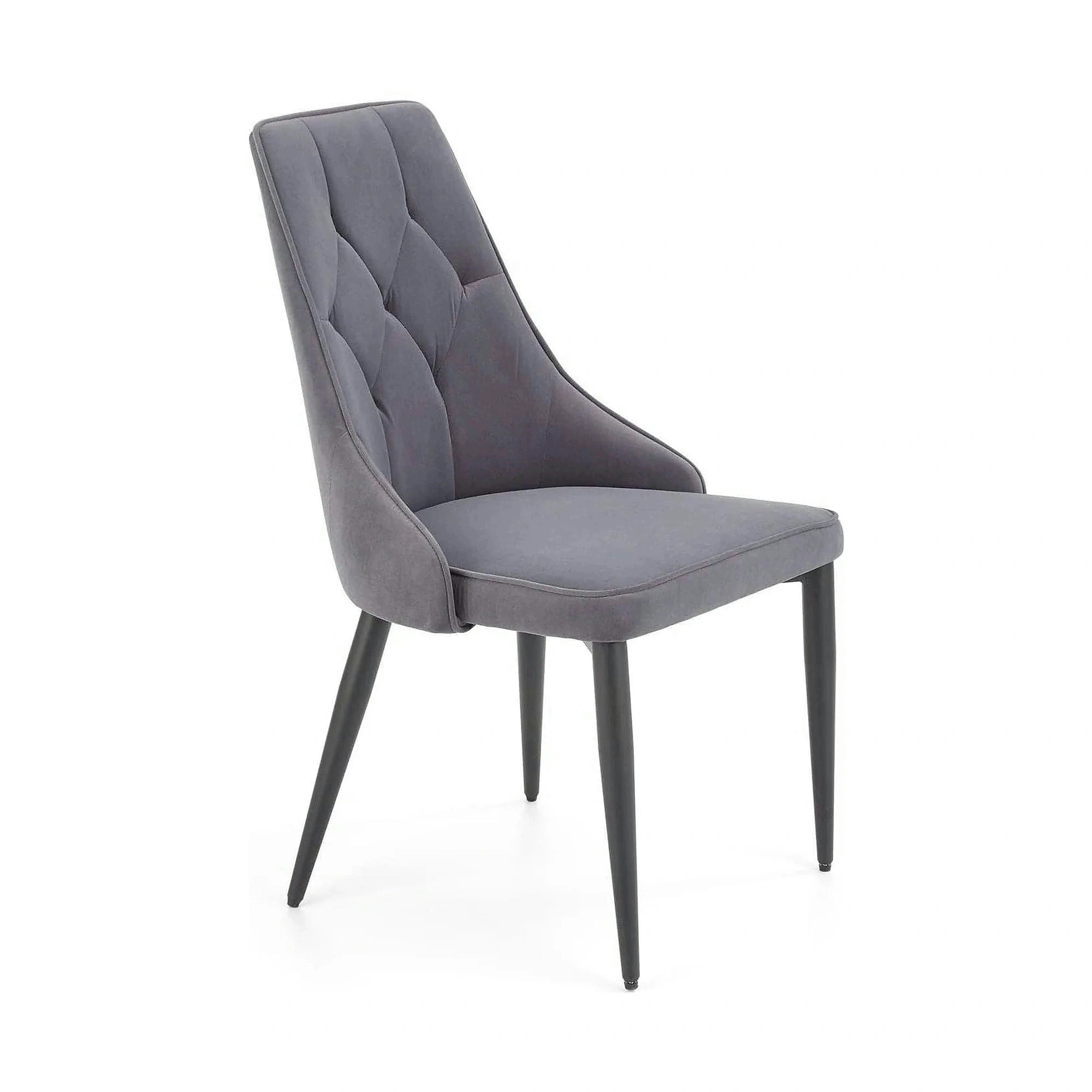 Scaun K365, gri/negru, stofa catifelata/metal, 52x57x90 cm