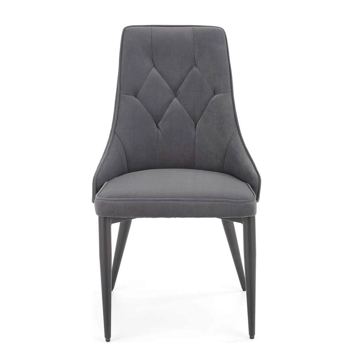 Scaun K365, gri/negru, stofa catifelata/metal, 52x57x90 cm