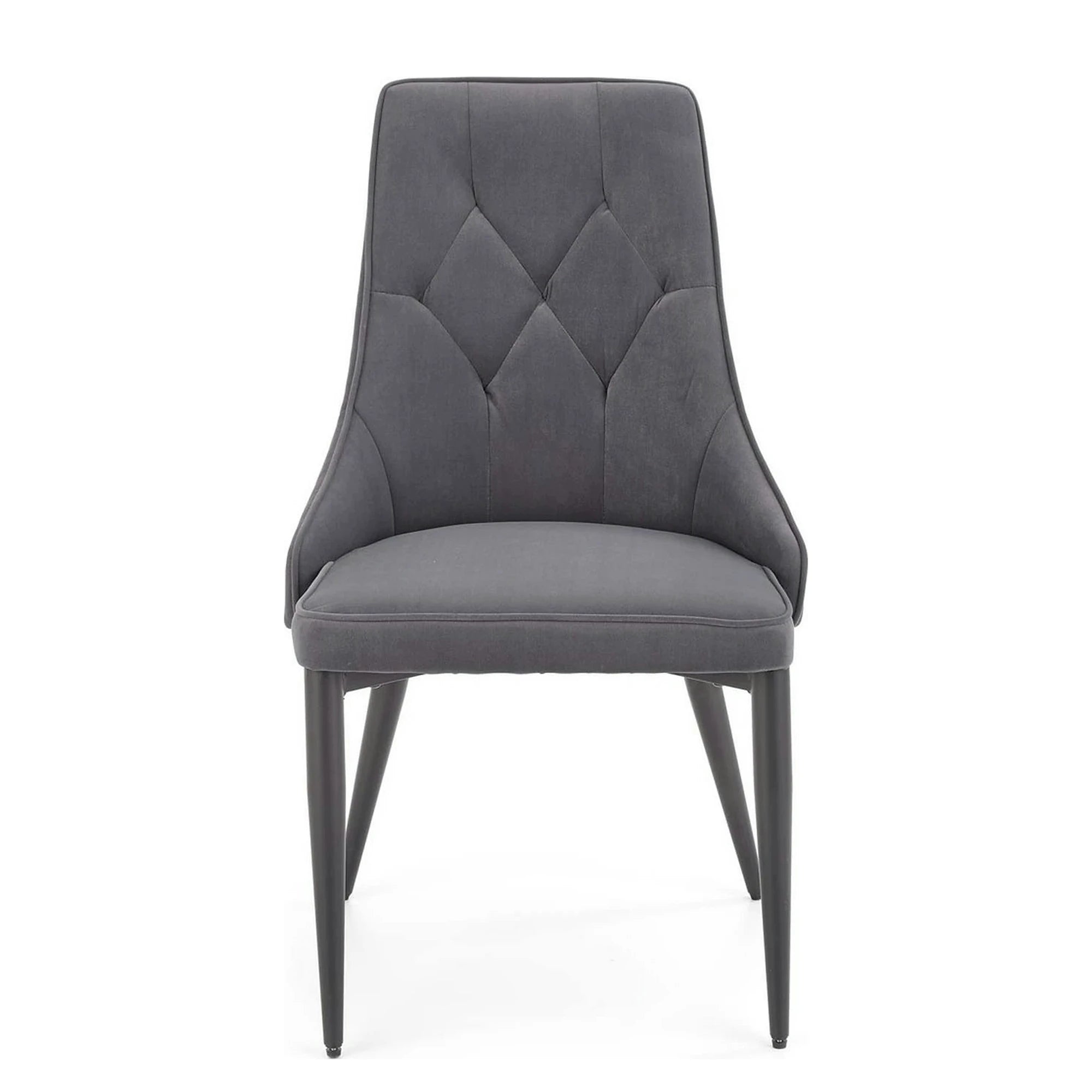 Scaun K365, gri/negru, stofa catifelata/metal, 52x57x90 cm