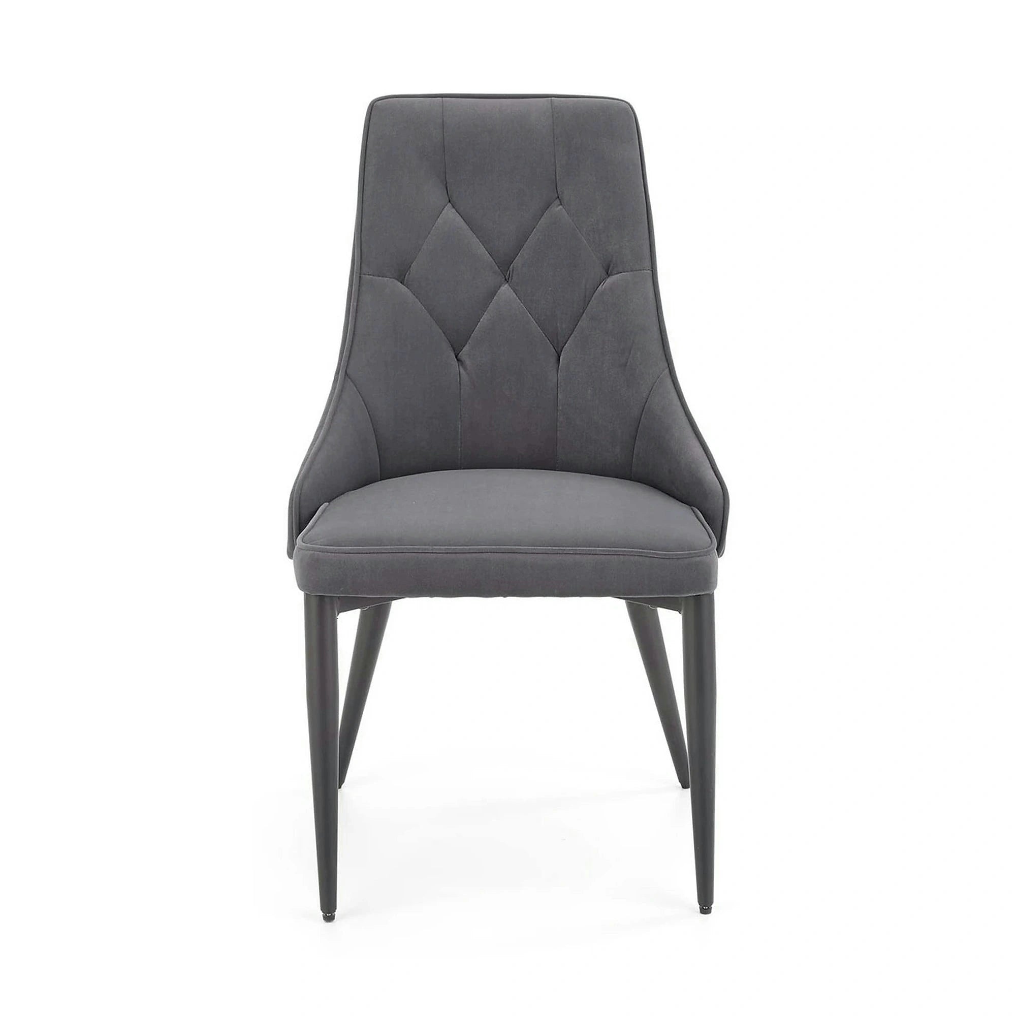 Scaun K365, gri/negru, stofa catifelata/metal, 52x57x90 cm