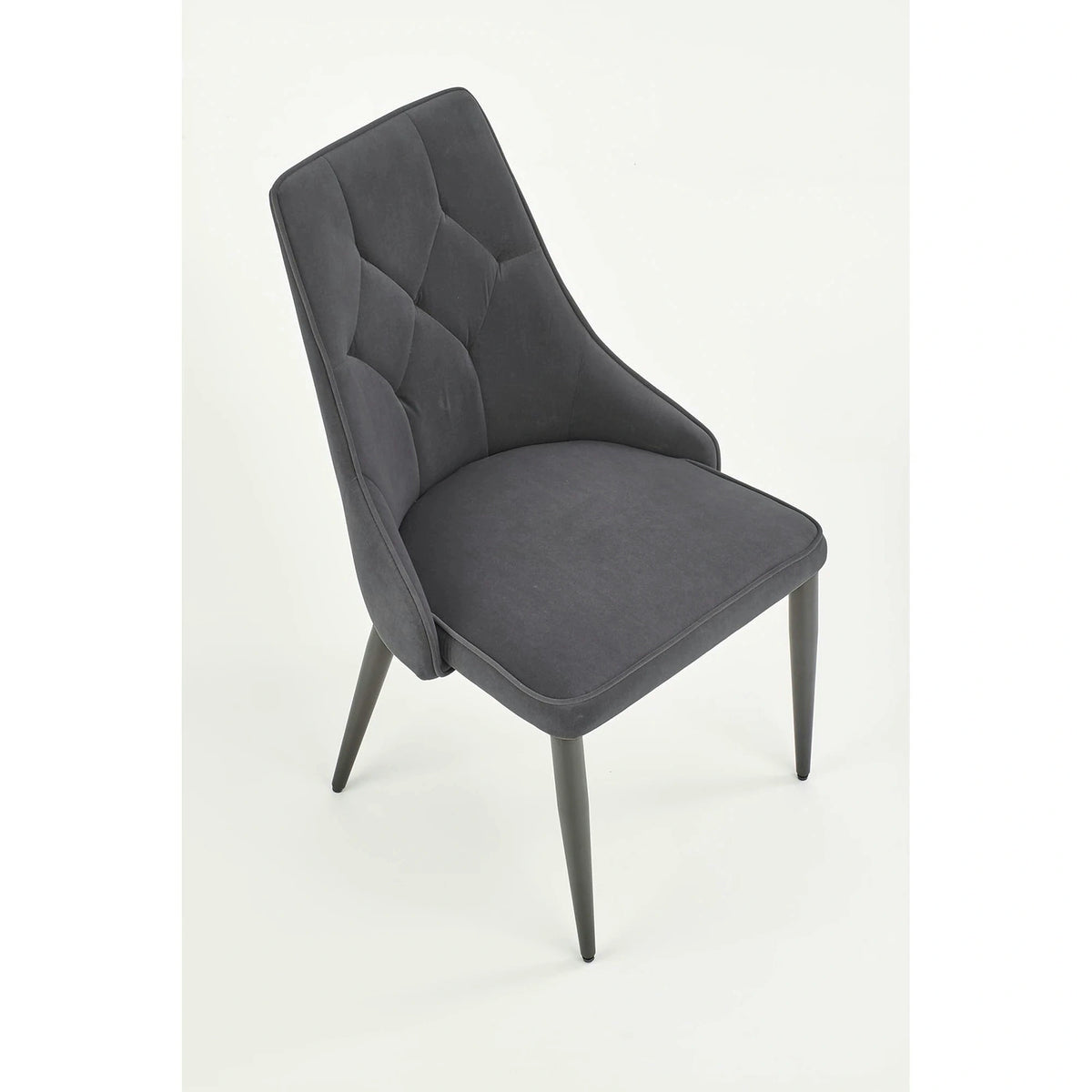 Scaun K365, gri/negru, stofa catifelata/metal, 52x57x90 cm