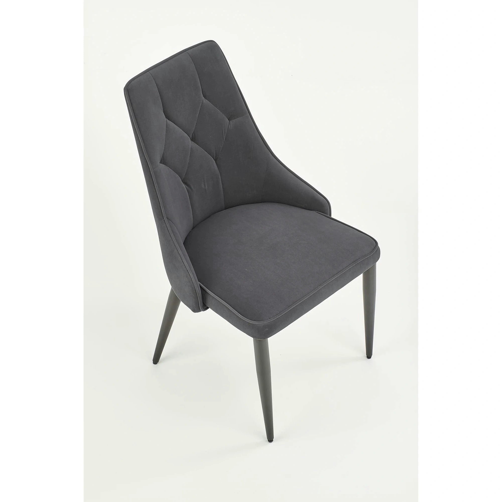 Scaun K365, gri/negru, stofa catifelata/metal, 52x57x90 cm