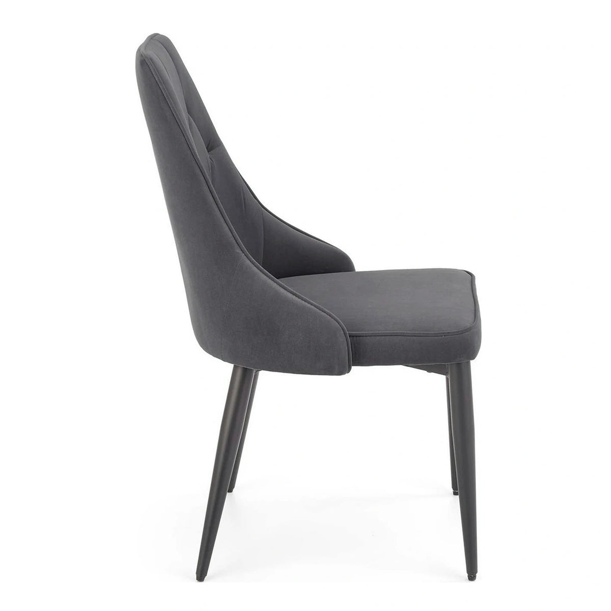 Scaun K365, gri/negru, stofa catifelata/metal, 52x57x90 cm