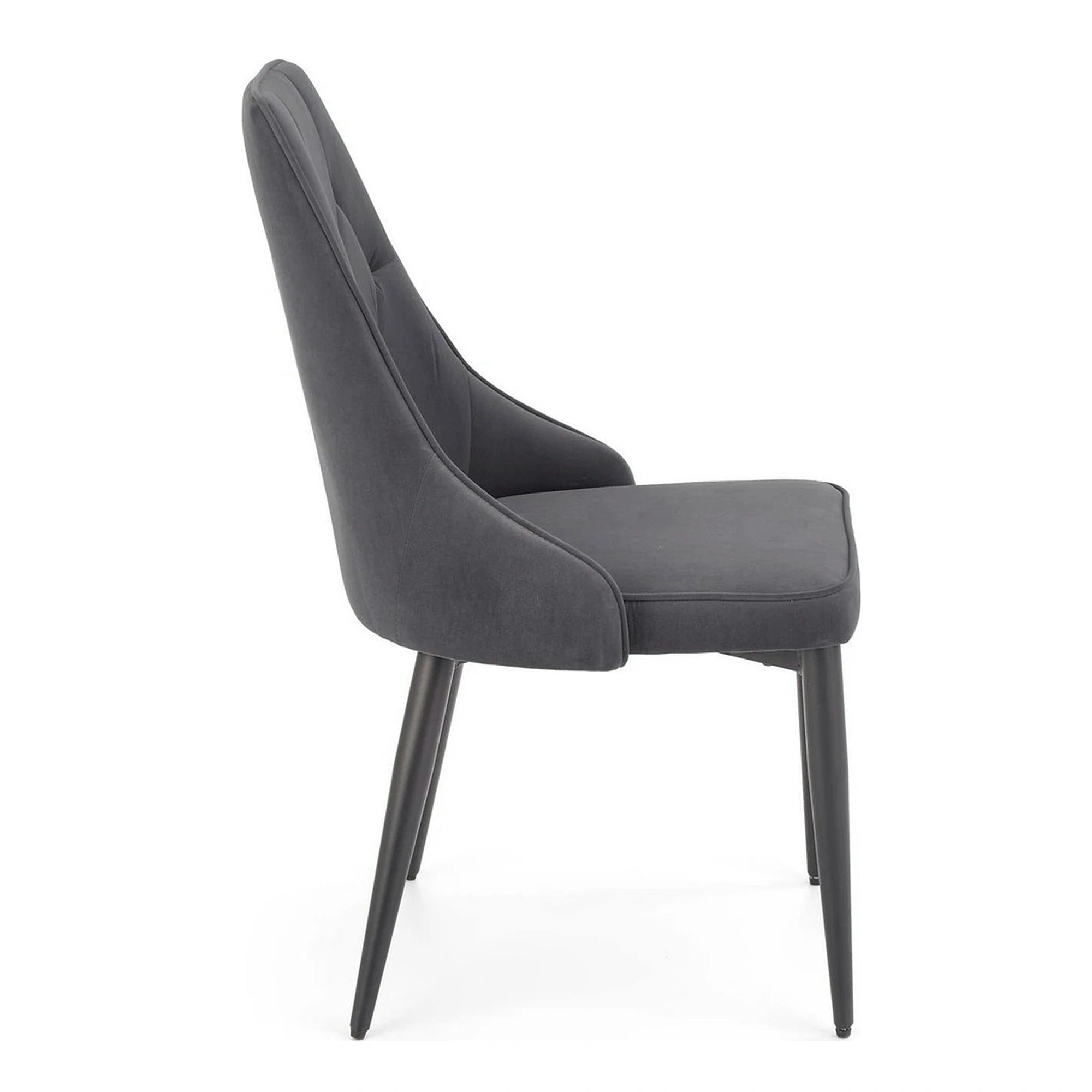 Scaun K365, gri/negru, stofa catifelata/metal, 52x57x90 cm