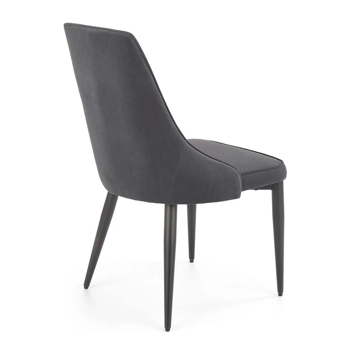 Scaun K365, gri/negru, stofa catifelata/metal, 52x57x90 cm