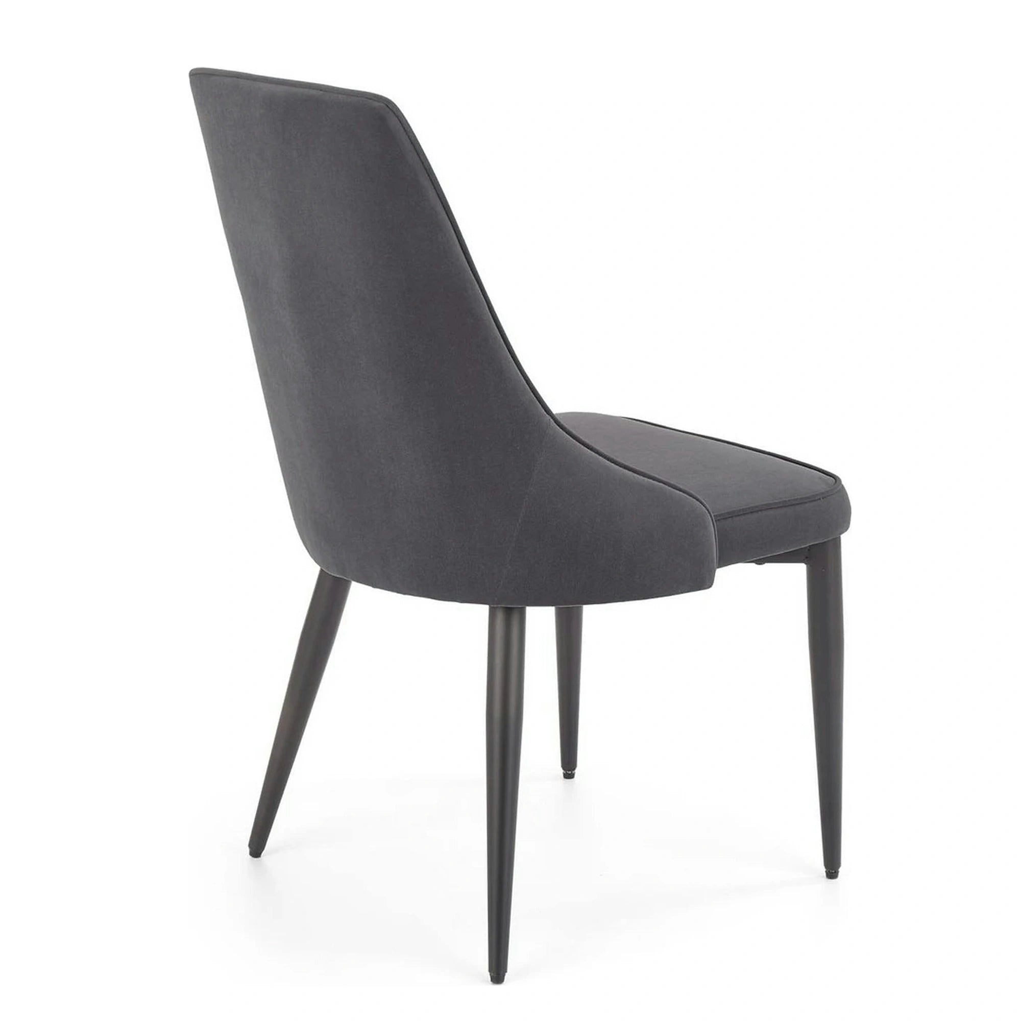 Scaun K365, gri/negru, stofa catifelata/metal, 52x57x90 cm