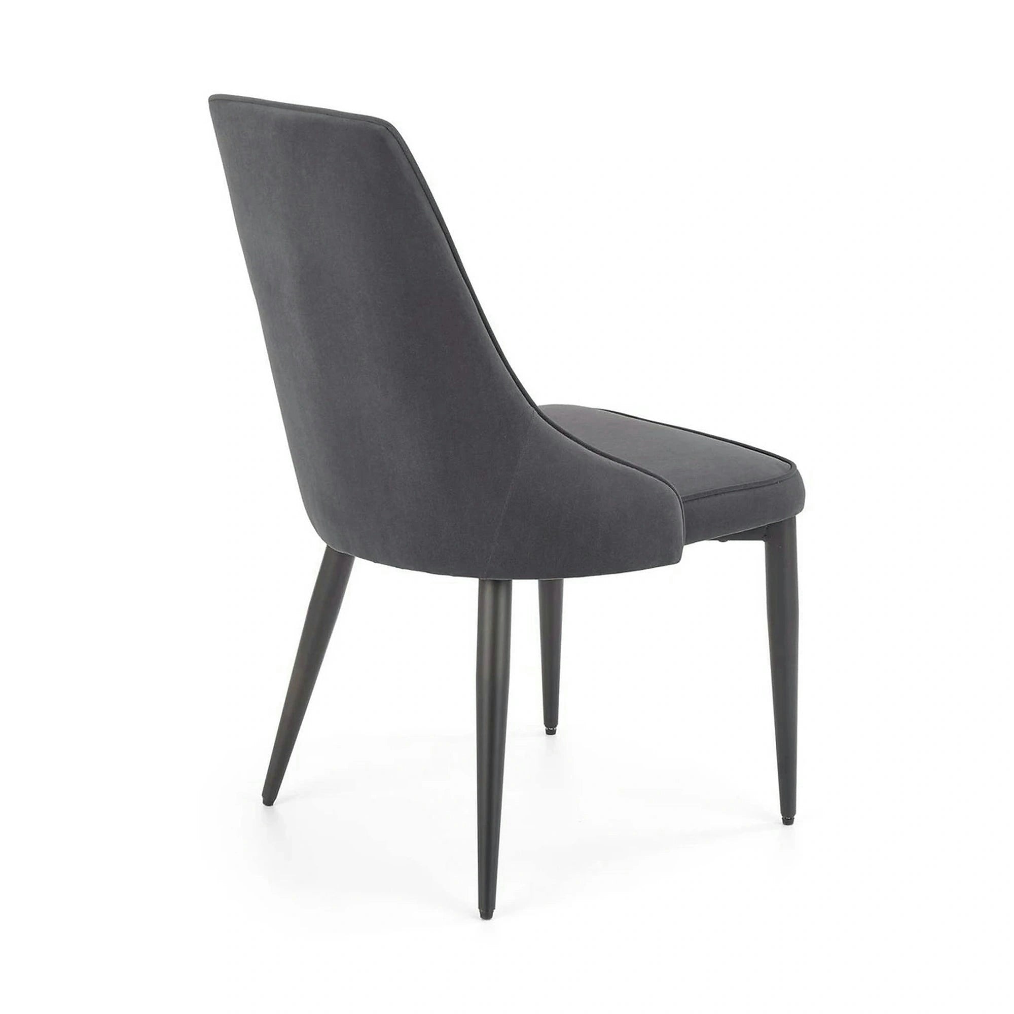 Scaun K365, gri/negru, stofa catifelata/metal, 52x57x90 cm