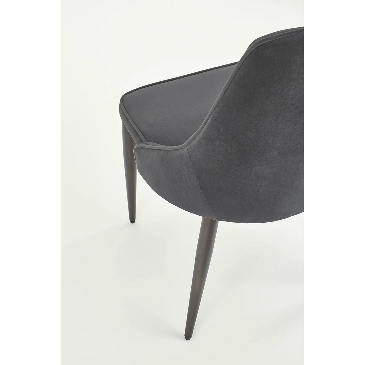 Scaun K365, gri/negru, stofa catifelata/metal, 52x57x90 cm