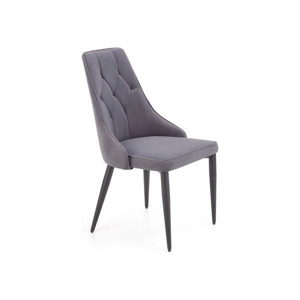 Scaun K365, gri/negru, stofa catifelata/metal, 52x57x90 cm