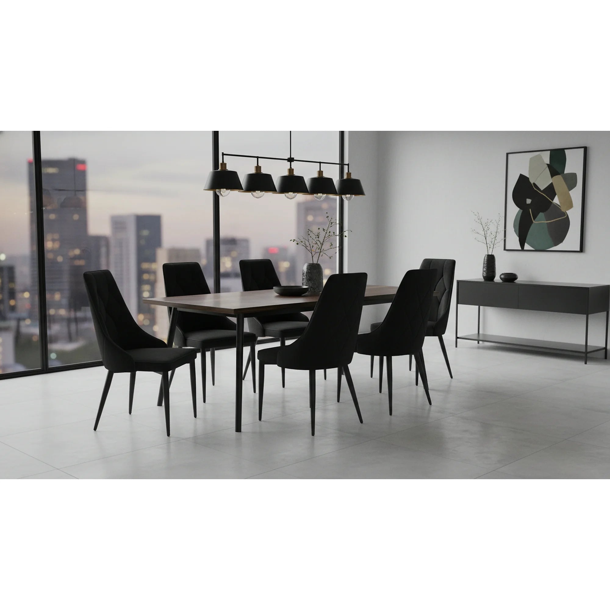 Scaun K365, stofa catifelata negru - Bluvel 19, 52x57x90 cm