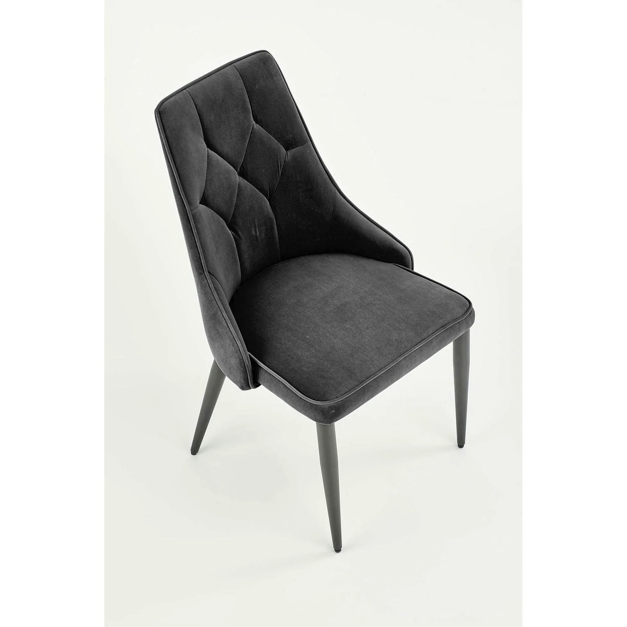 Scaun K365, stofa catifelata negru - Bluvel 19, 52x57x90 cm