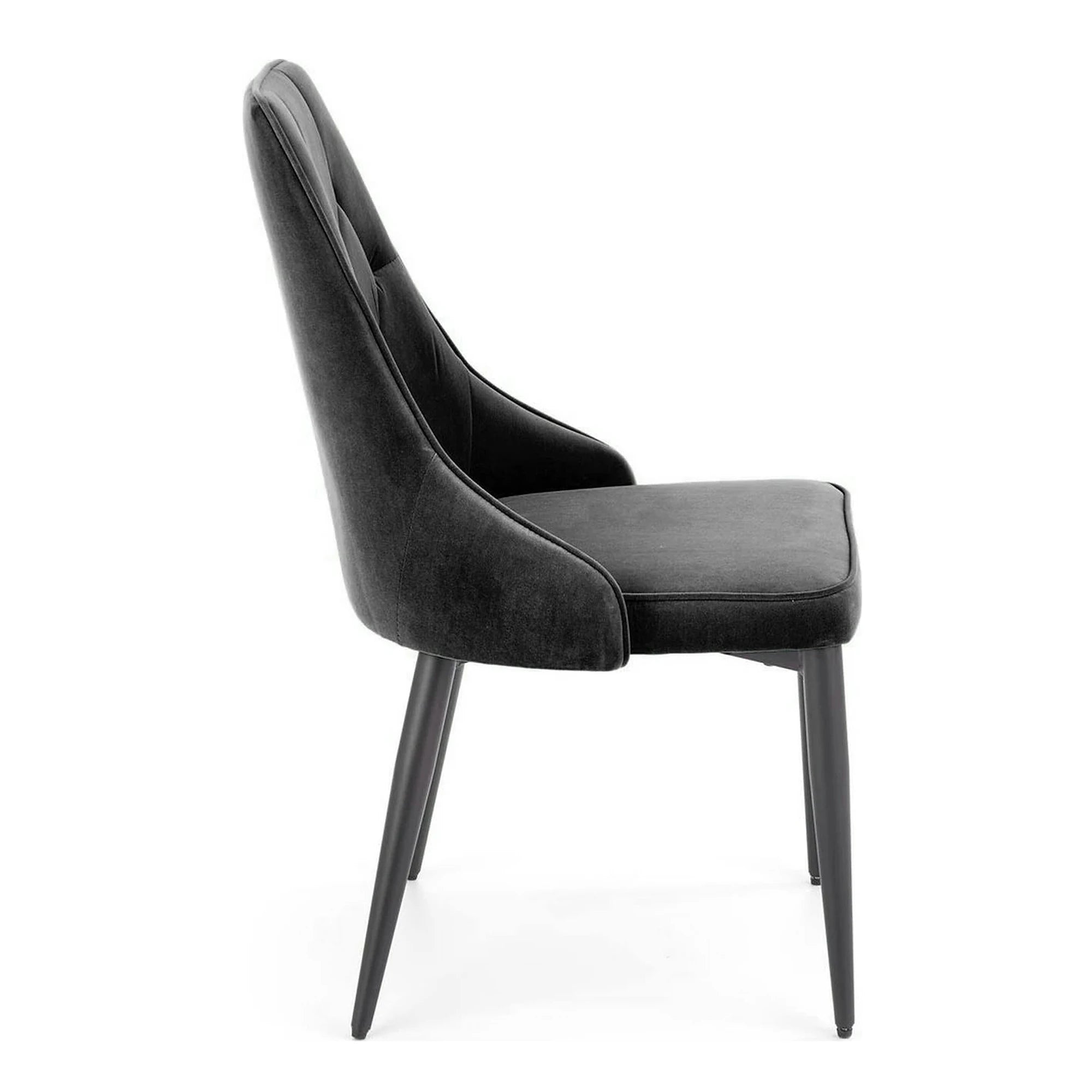Scaun K365, stofa catifelata negru - Bluvel 19, 52x57x90 cm