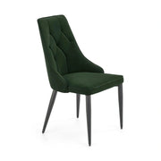 Scaun K365, verde inchis/negru, stofa catifelata/metal, 52x57x90 cm