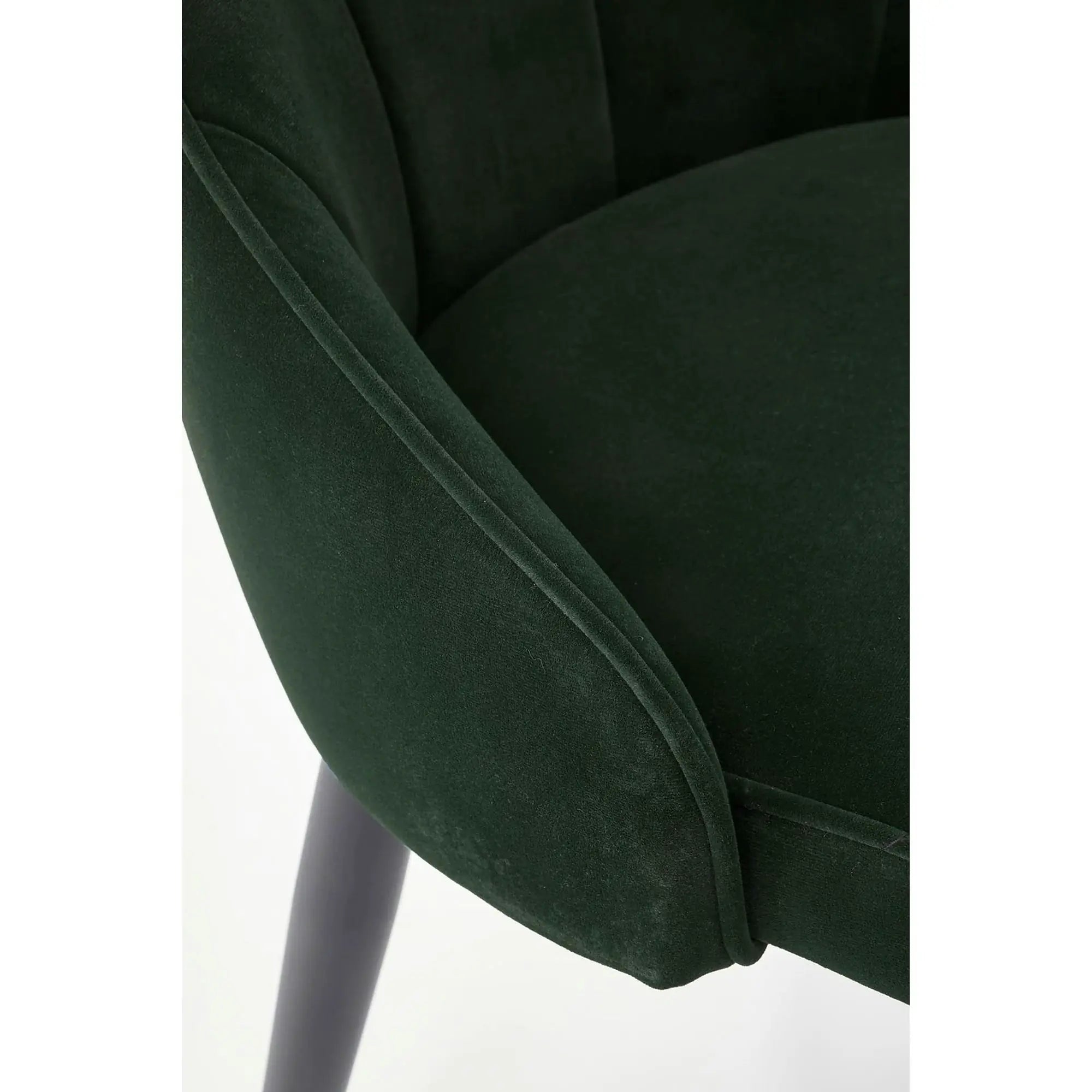 Scaun K365, verde inchis/negru, stofa catifelata/metal, 52x57x90 cm