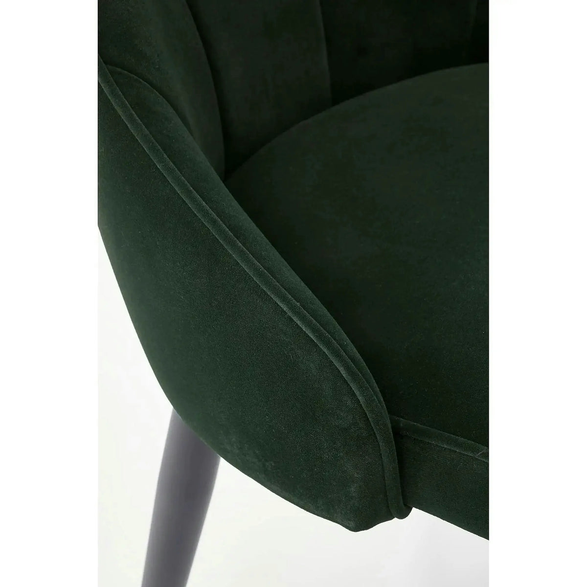 Scaun K365, verde inchis/negru, stofa catifelata/metal, 52x57x90 cm