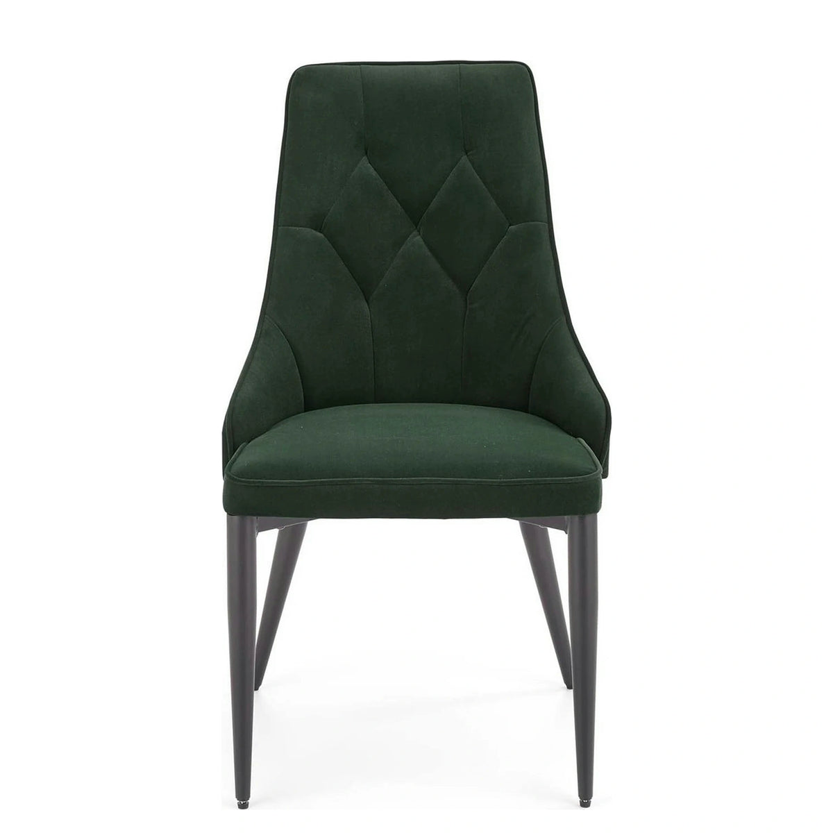 Scaun K365, verde inchis/negru, stofa catifelata/metal, 52x57x90 cm