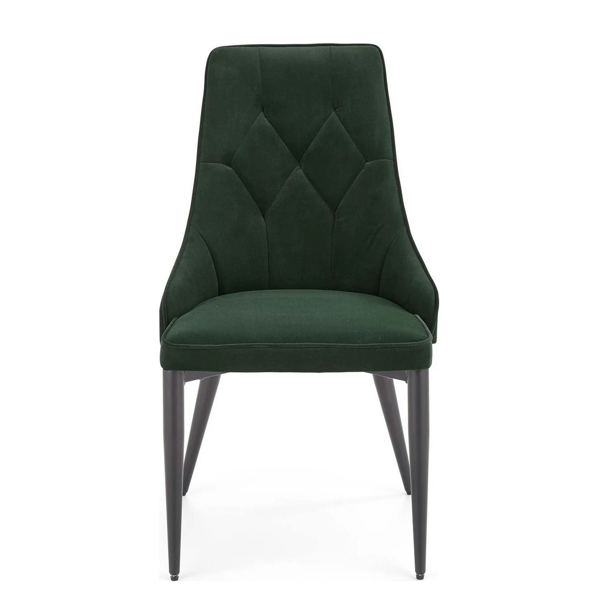 Scaun K365, verde inchis/negru, stofa catifelata/metal, 52x57x90 cm