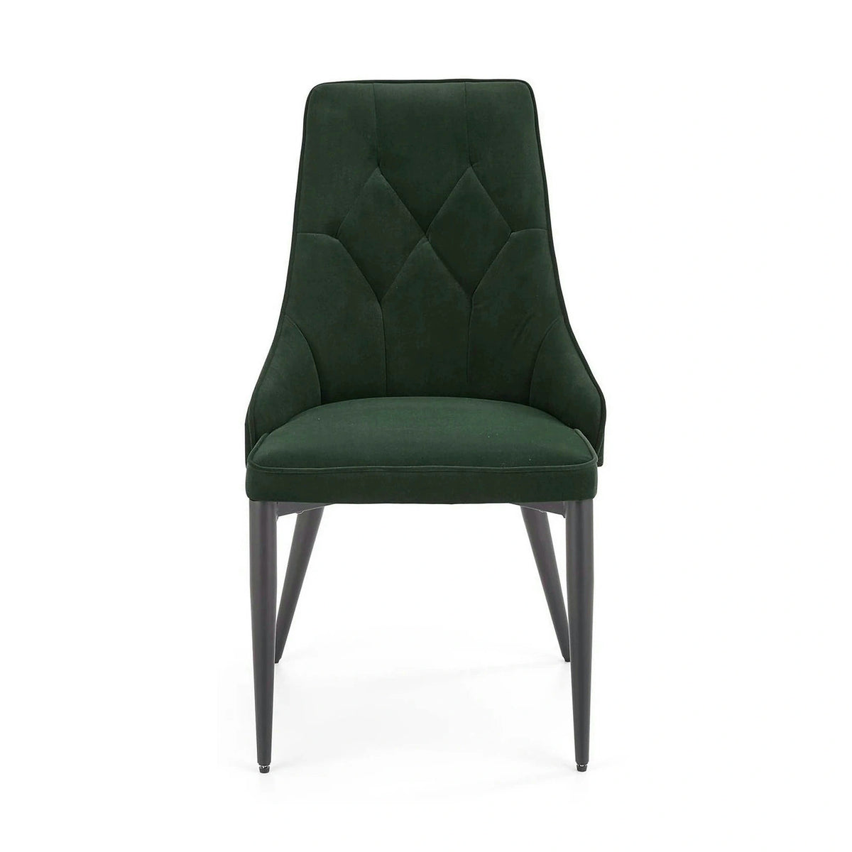 Scaun K365, verde inchis/negru, stofa catifelata/metal, 52x57x90 cm
