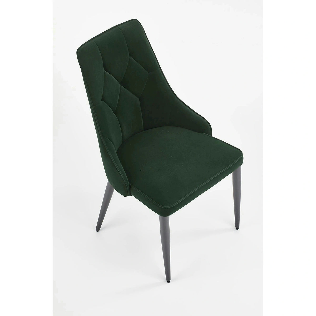 Scaun K365, verde inchis/negru, stofa catifelata/metal, 52x57x90 cm