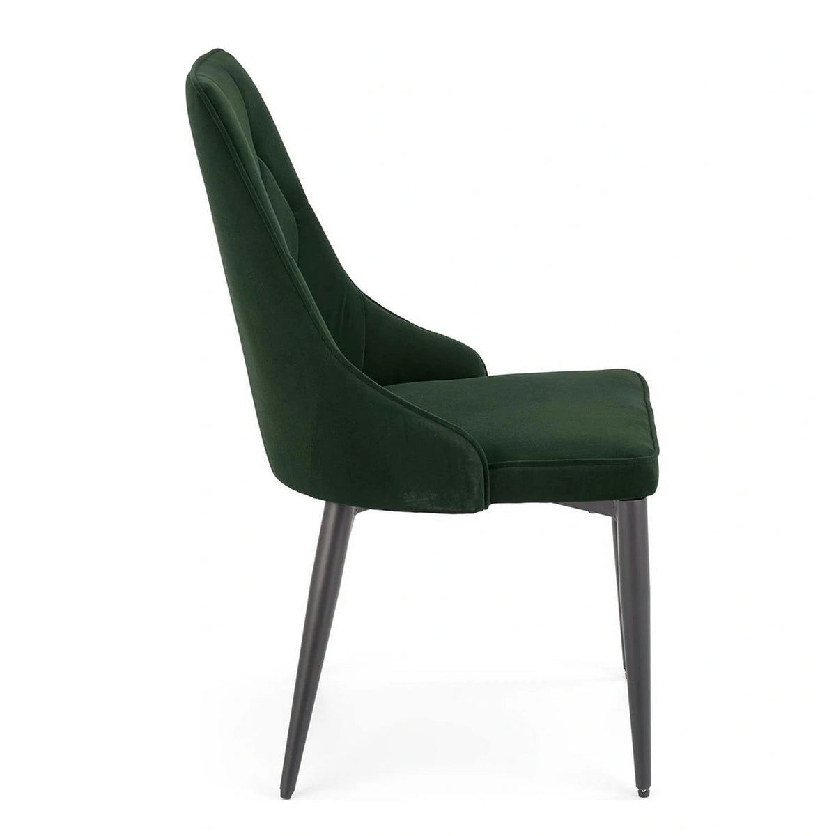 Scaun K365, verde inchis/negru, stofa catifelata/metal, 52x57x90 cm
