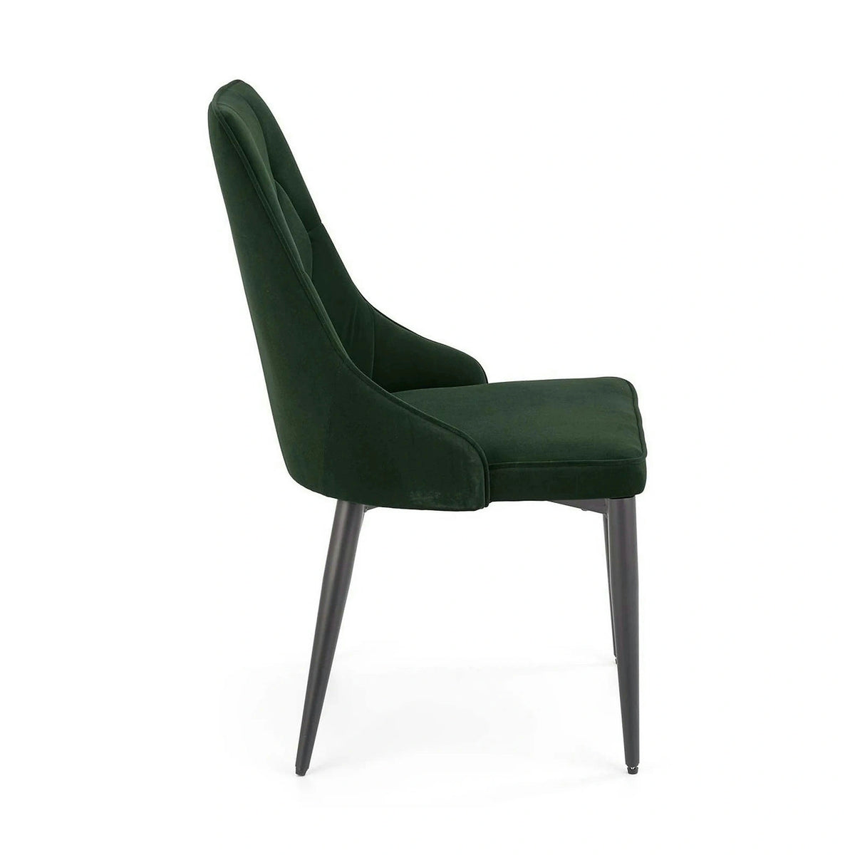 Scaun K365, verde inchis/negru, stofa catifelata/metal, 52x57x90 cm
