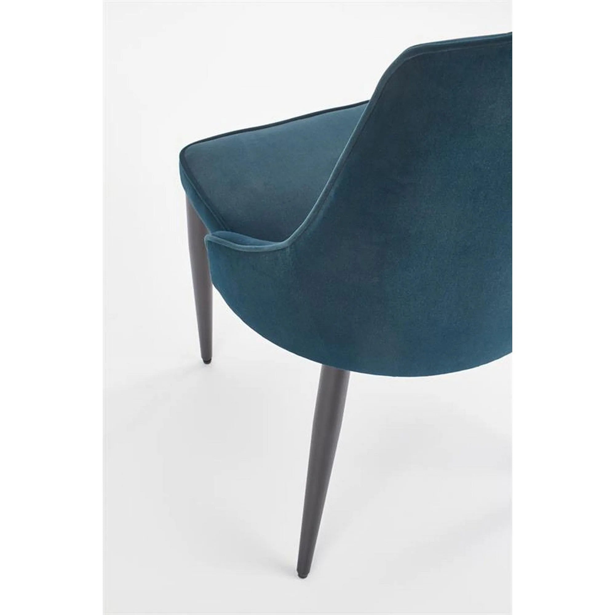 Scaun K365, verde inchis/negru, stofa catifelata/metal, 52x57x90 cm