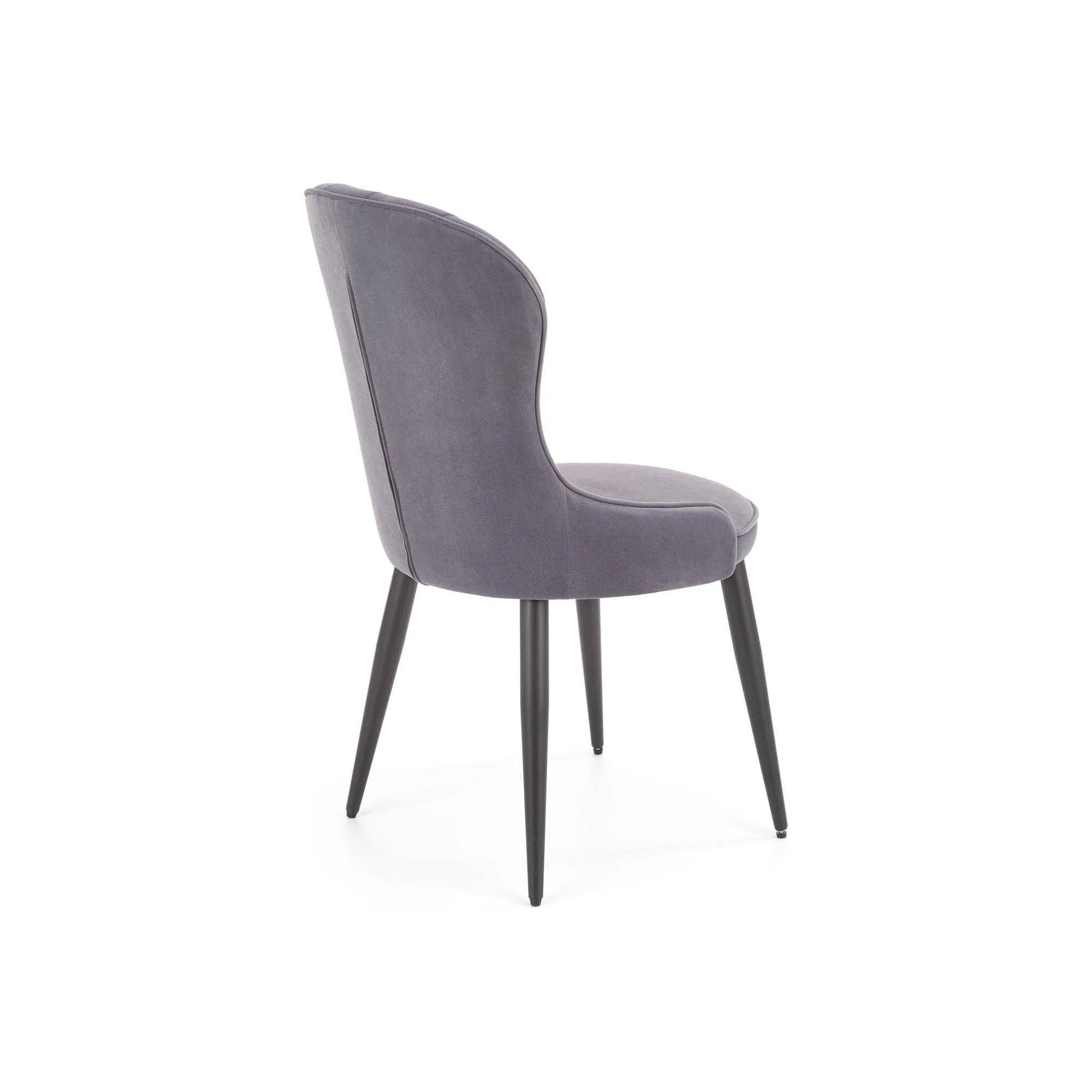 Scaun K366, gri/negru, stofa catifelata/metal, 52x58x92 cm