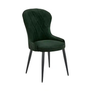 Scaun K366, verde inchis/negru, stofa catifelata/metal, 52x58x92 cm