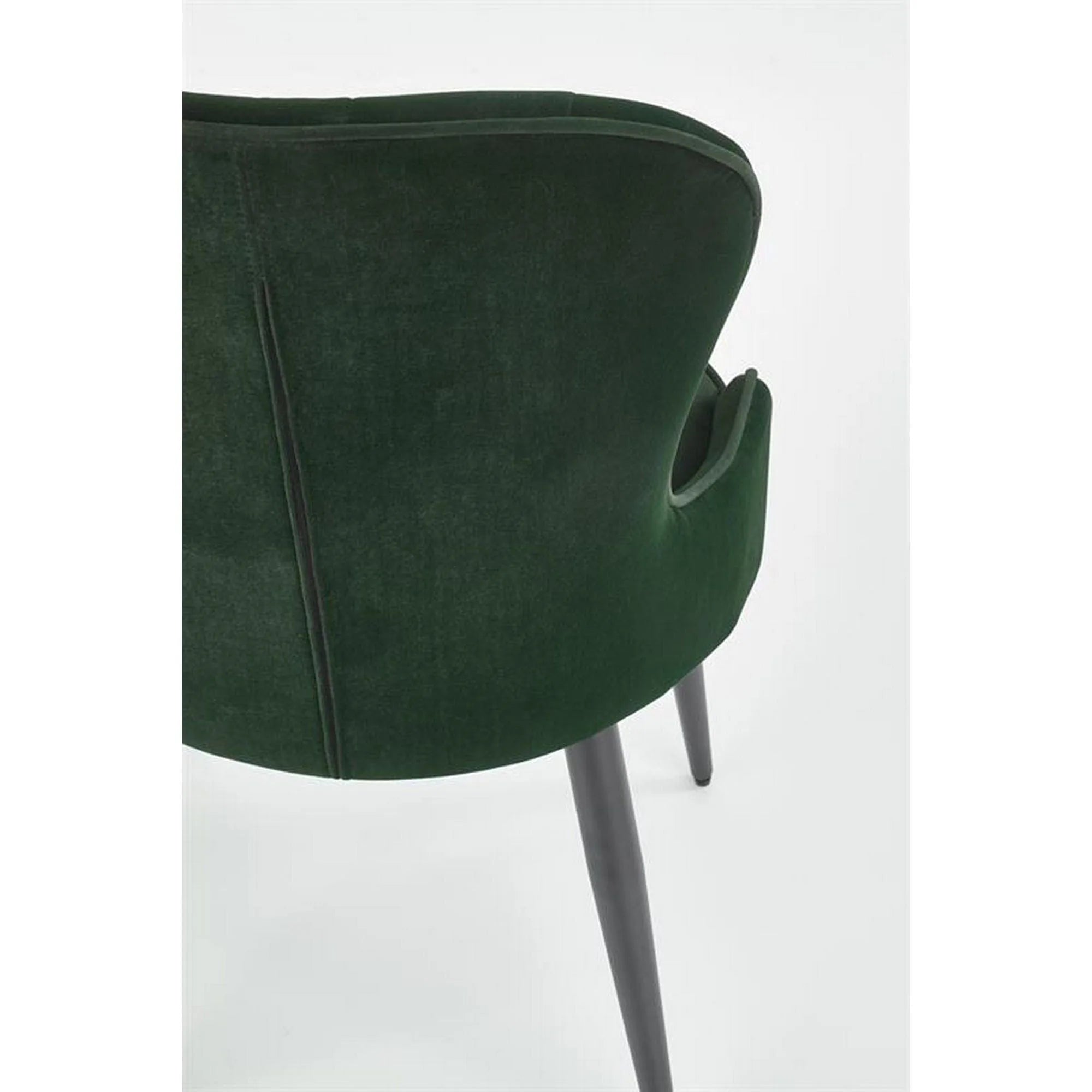 Scaun K366, verde inchis/negru, stofa catifelata/metal, 52x58x92 cm