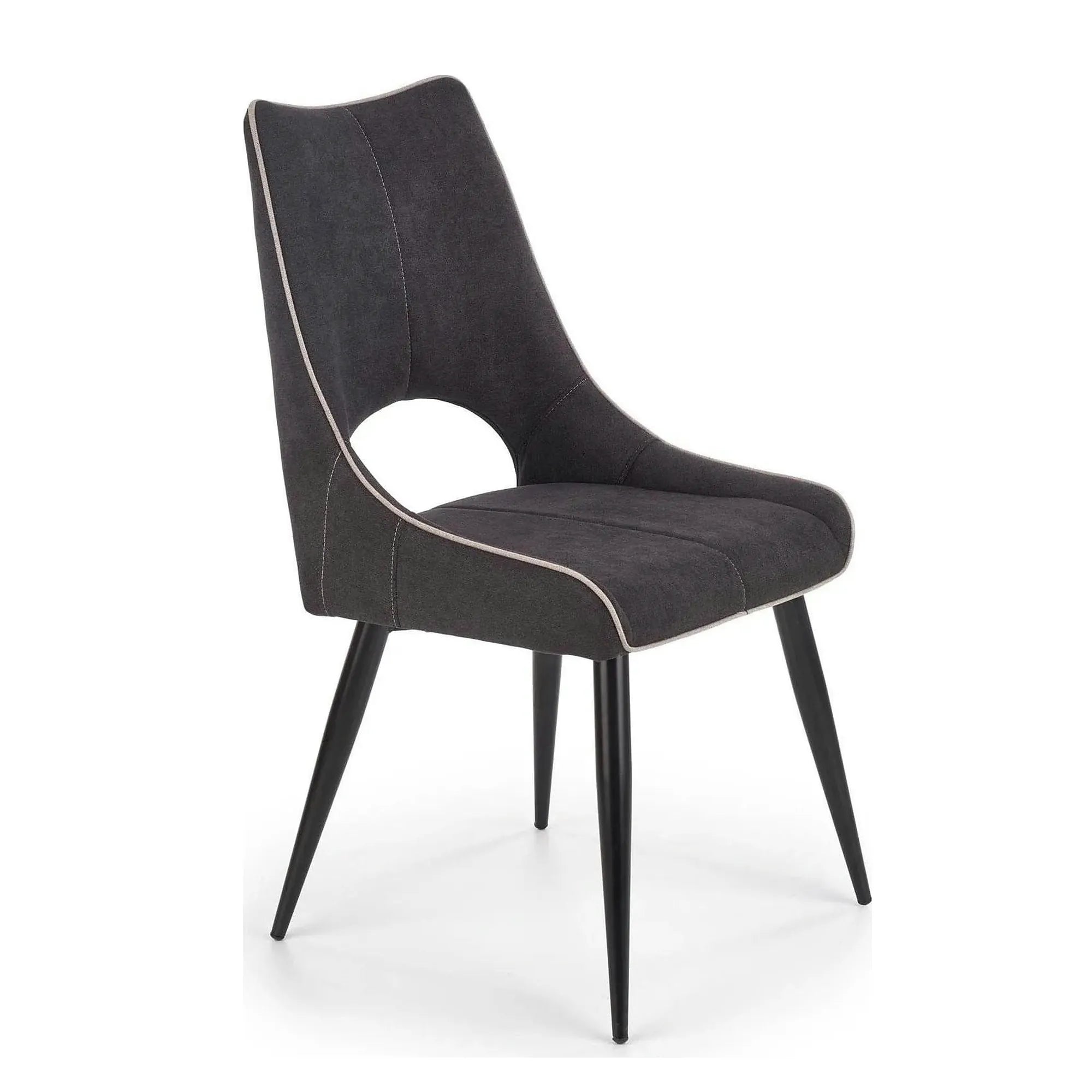 Scaun K369, gri inchis/negru, stofa clasica/otel, 48x58x92 cm