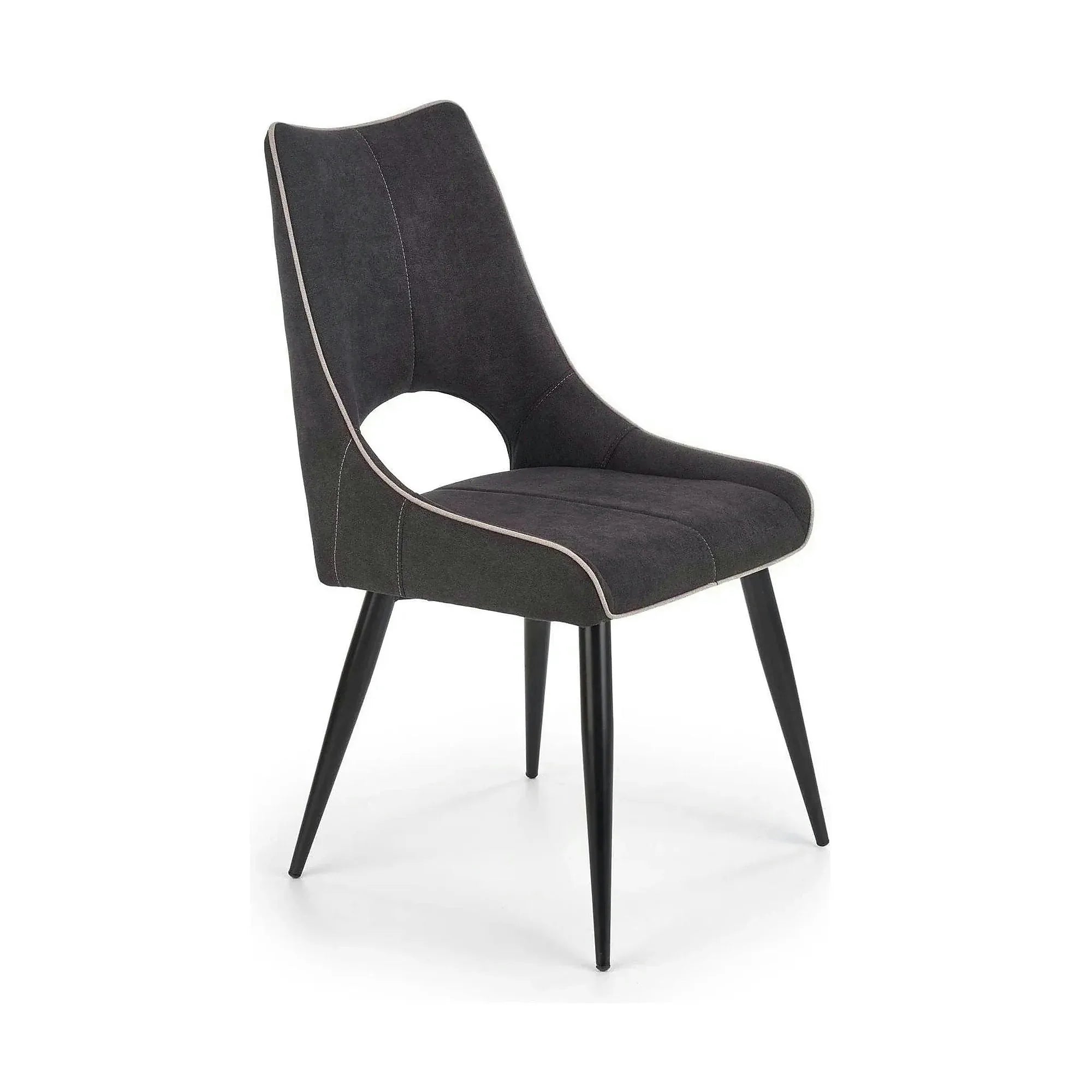 Scaun K369, gri inchis/negru, stofa clasica/otel, 48x58x92 cm