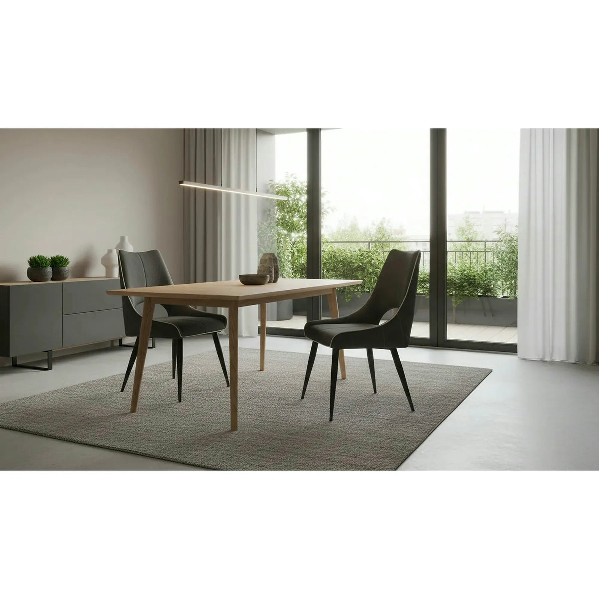 Scaun K369, gri inchis/negru, stofa clasica/otel, 48x58x92 cm