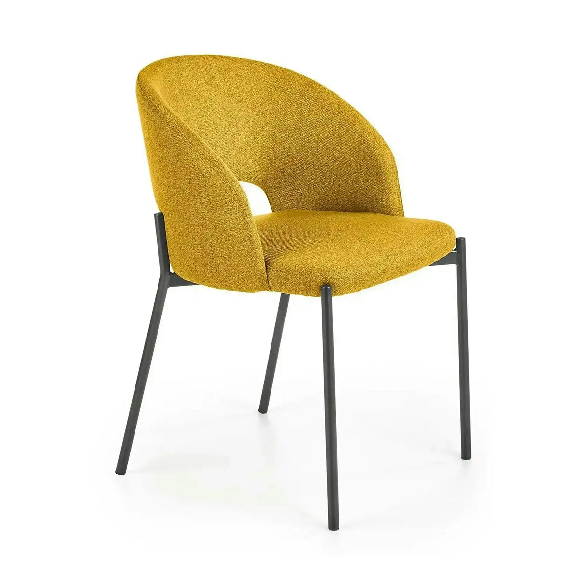 Scaun K373, galben/negru, stofa clasica/metal, 51x57x77 cm