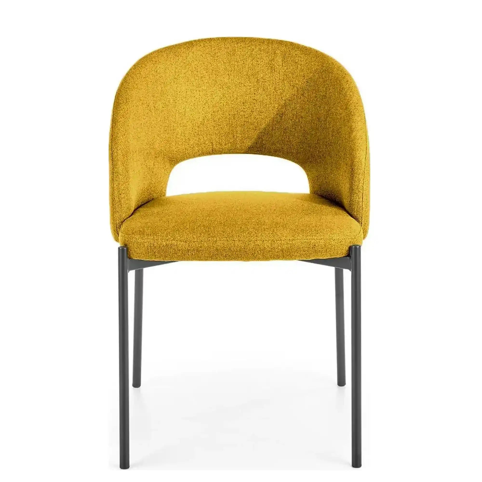 Scaun K373, galben/negru, stofa clasica/metal, 51x57x77 cm