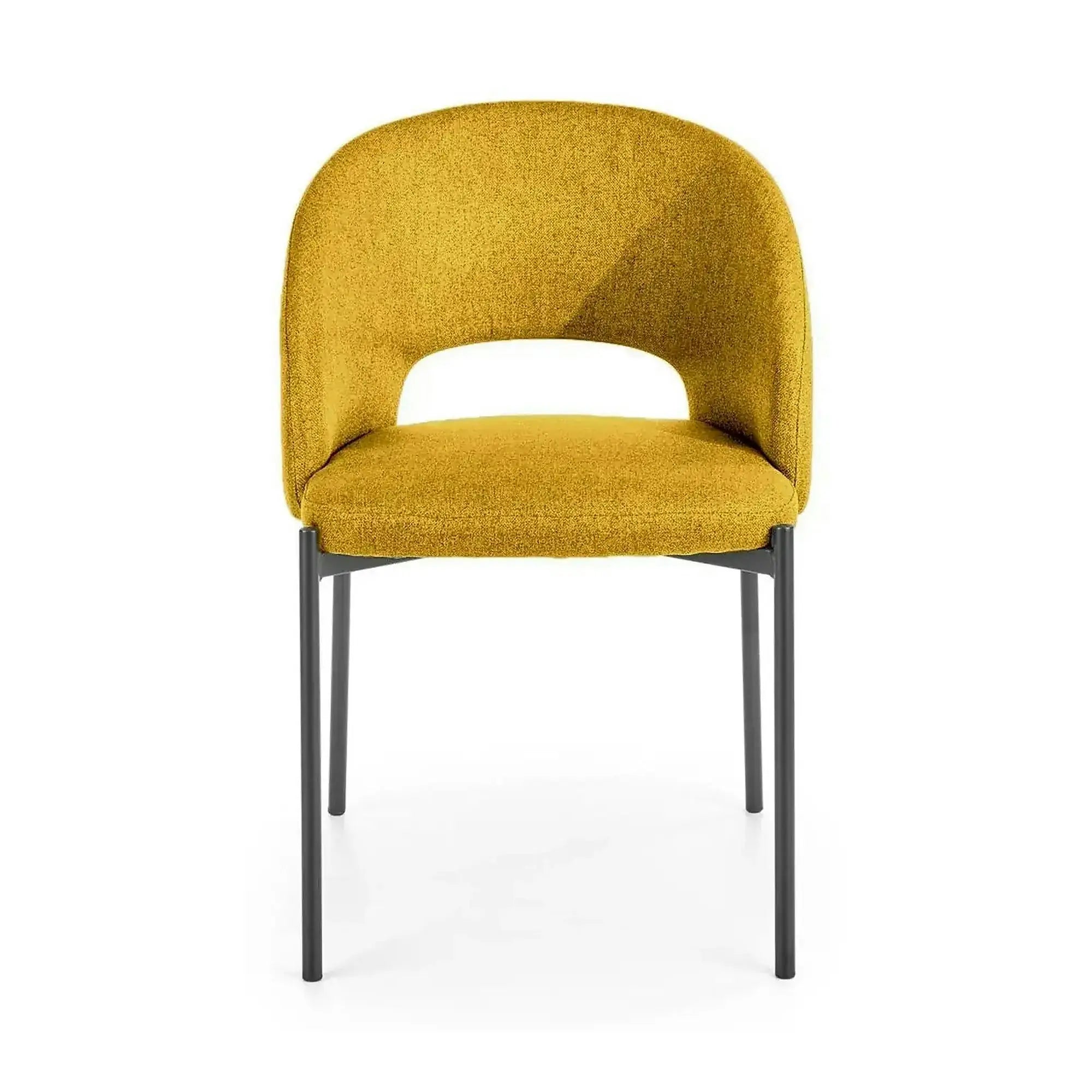 Scaun K373, galben/negru, stofa clasica/metal, 51x57x77 cm