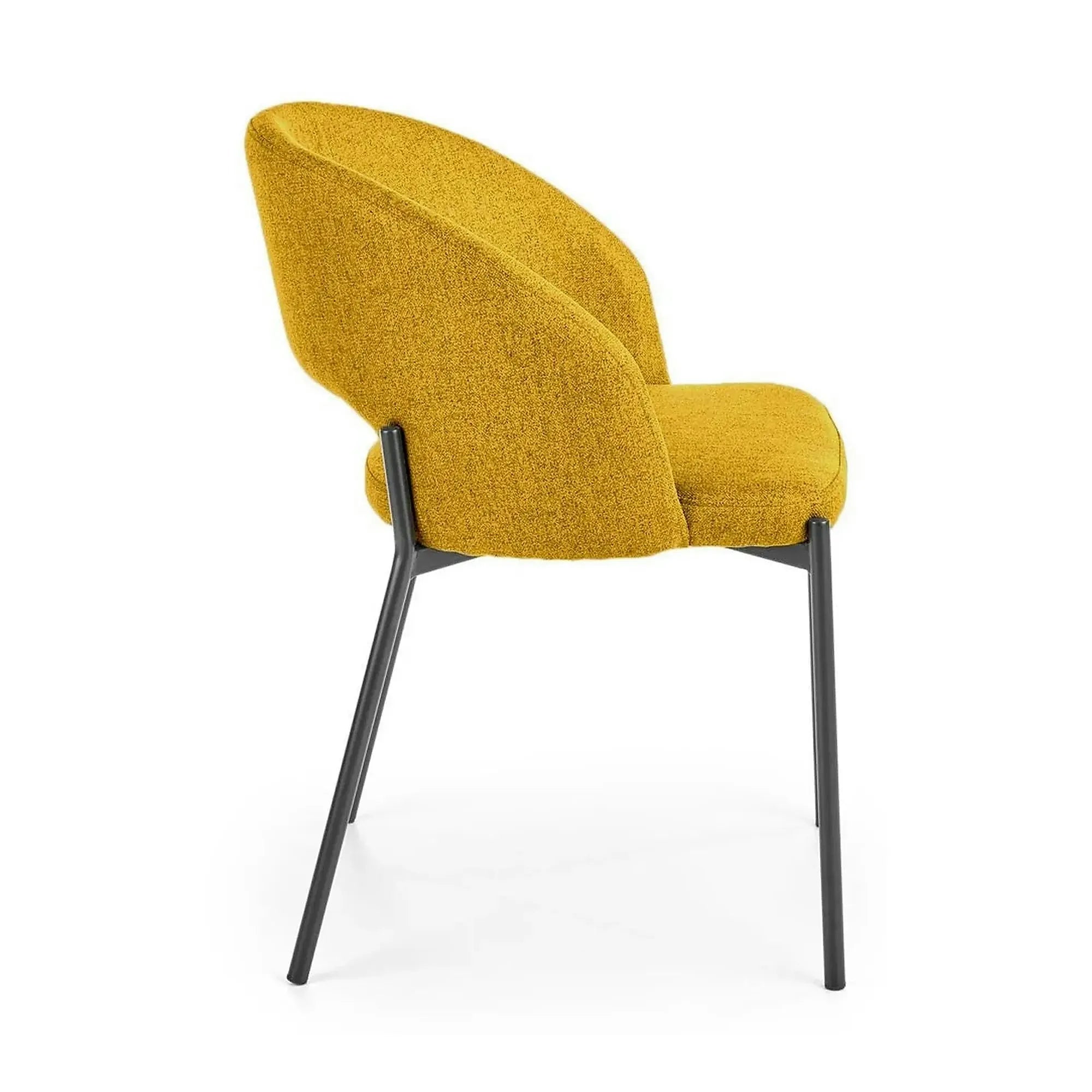 Scaun K373, galben/negru, stofa clasica/metal, 51x57x77 cm