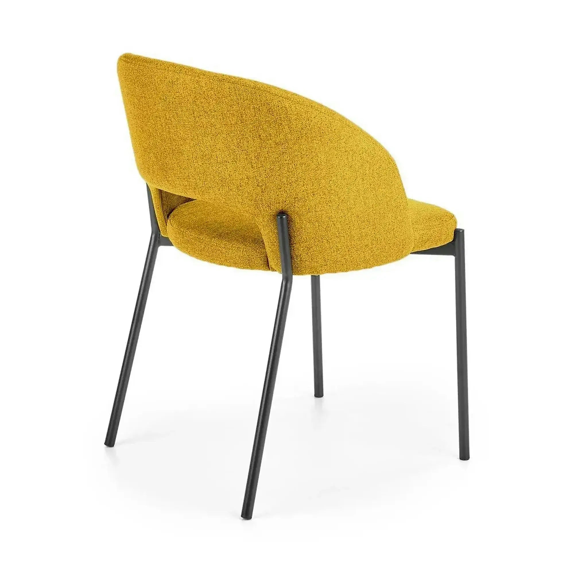 Scaun K373, galben/negru, stofa clasica/metal, 51x57x77 cm