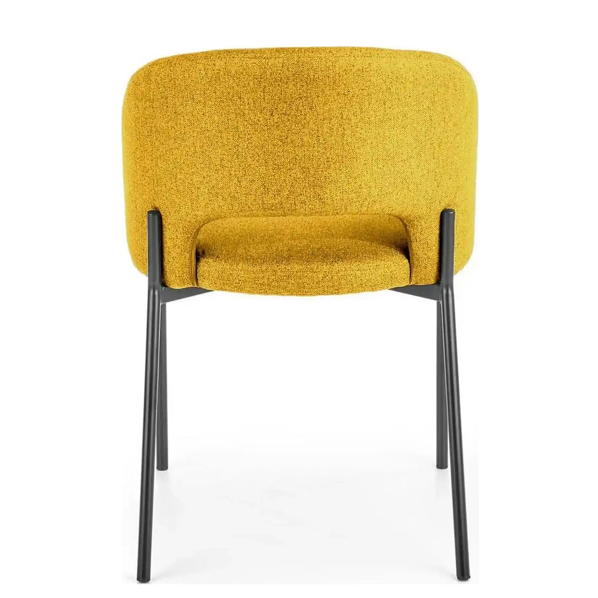 Scaun K373, galben/negru, stofa clasica/metal, 51x57x77 cm