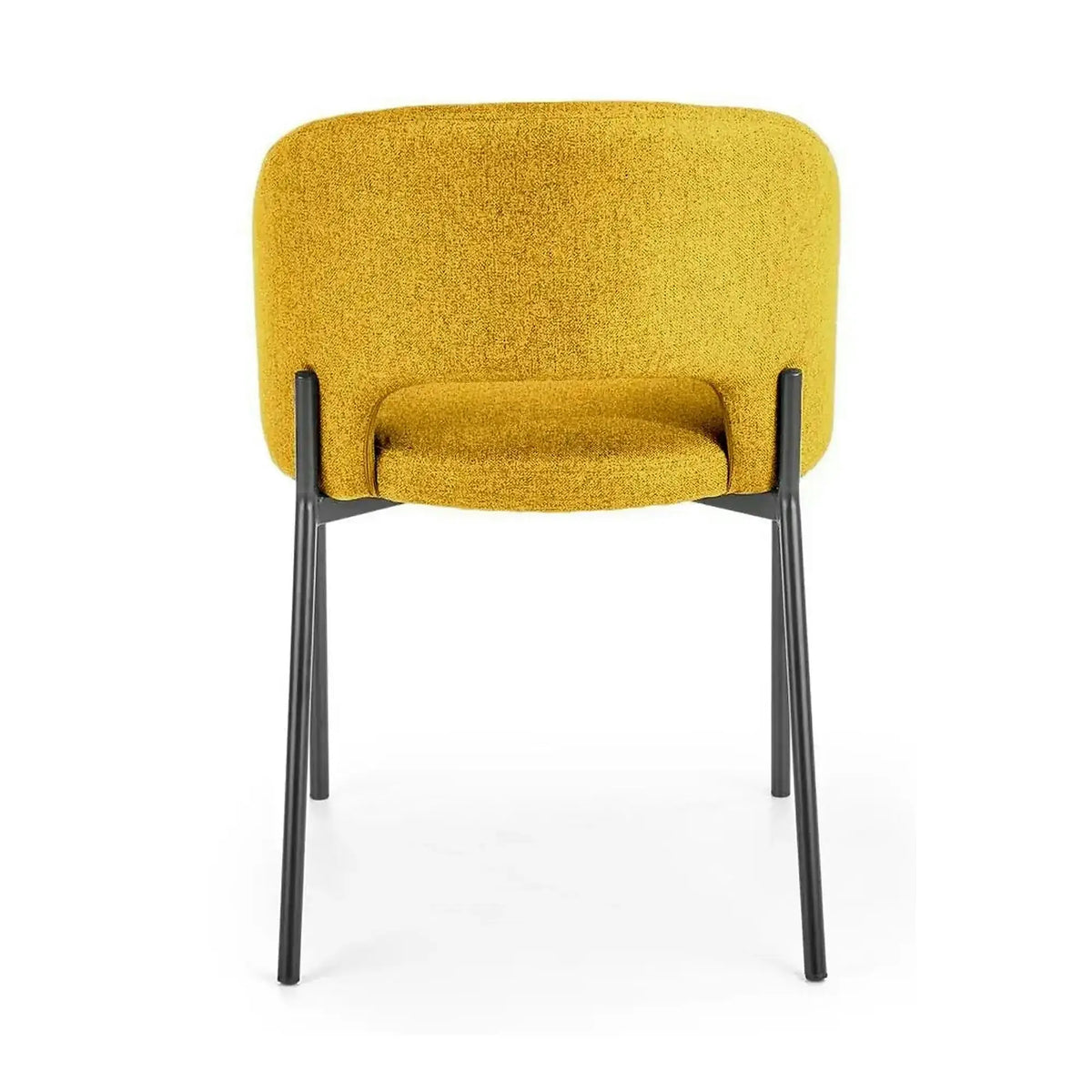 Scaun K373, galben/negru, stofa clasica/metal, 51x57x77 cm