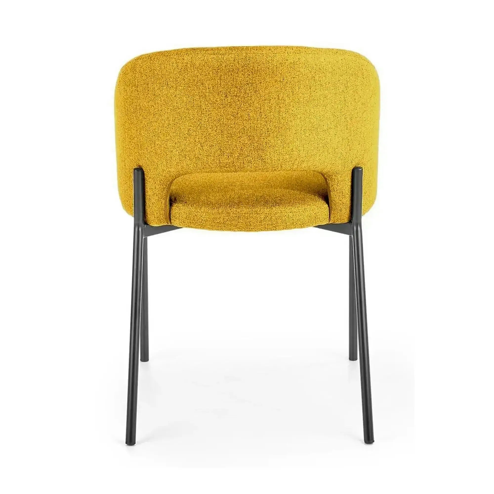 Scaun K373, galben/negru, stofa clasica/metal, 51x57x77 cm