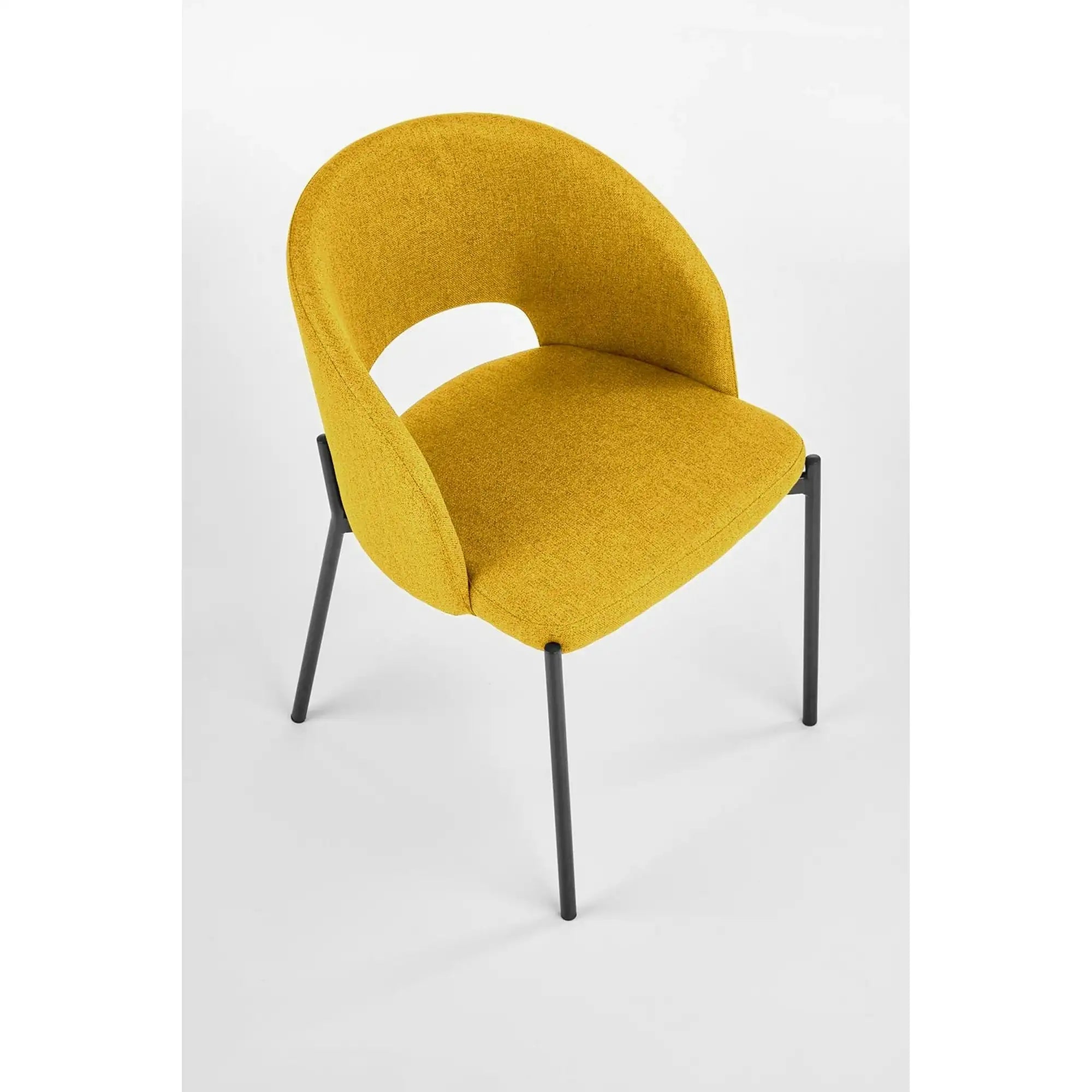 Scaun K373, galben/negru, stofa clasica/metal, 51x57x77 cm